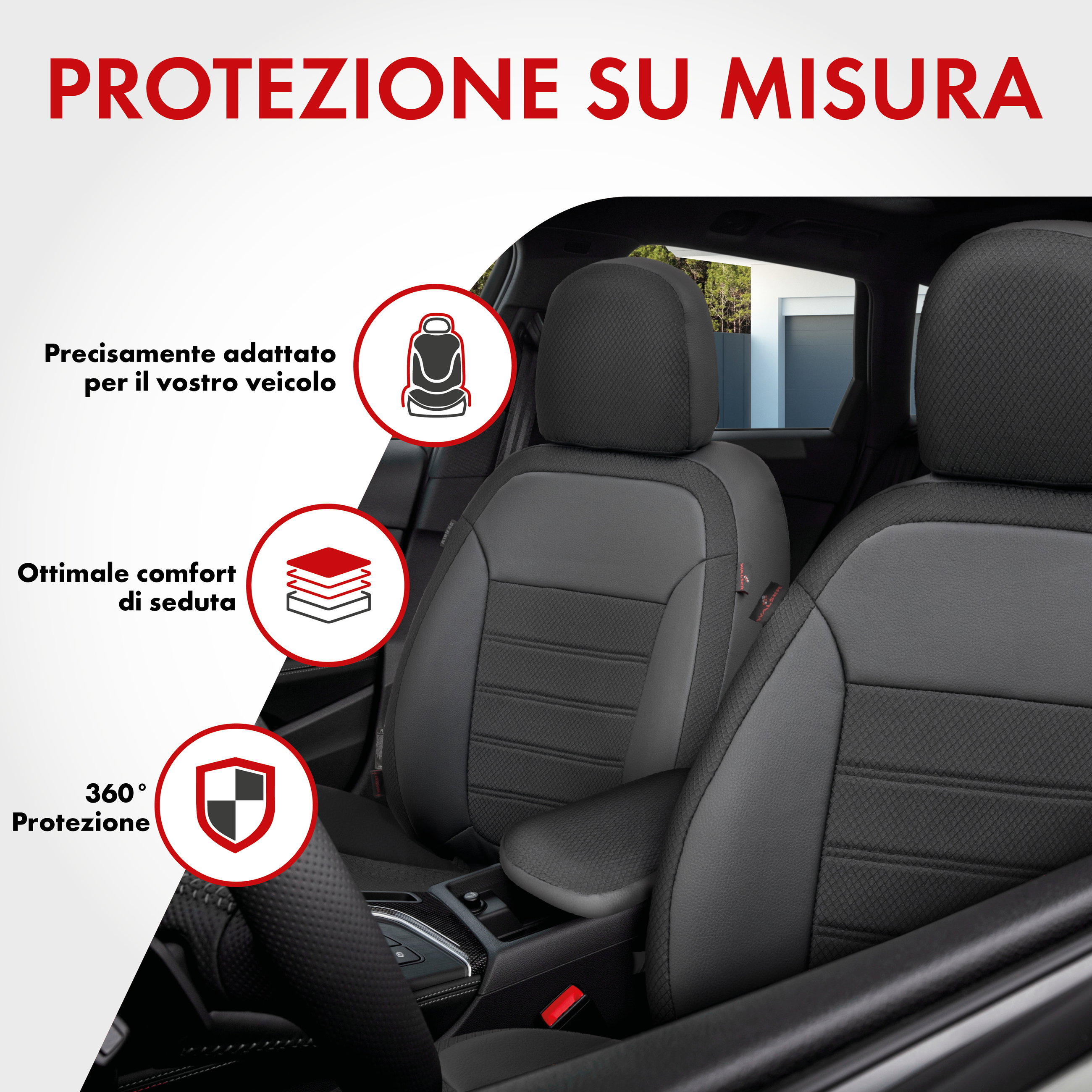 Coprisedili Aversa per BMW X3 (F25) 09/2010-08/2017, 2 coprisedili per sedili normali