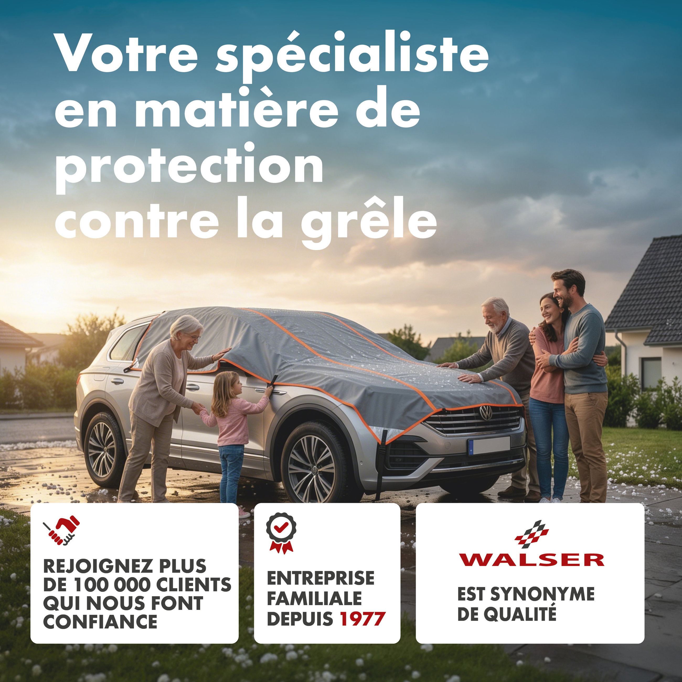 Camping-car/Caravane Housse de protection anti-grele Perma Protect, Taille S (200 x 200 cm), protection anti-grele jusqu'a 1,9 cm, argent