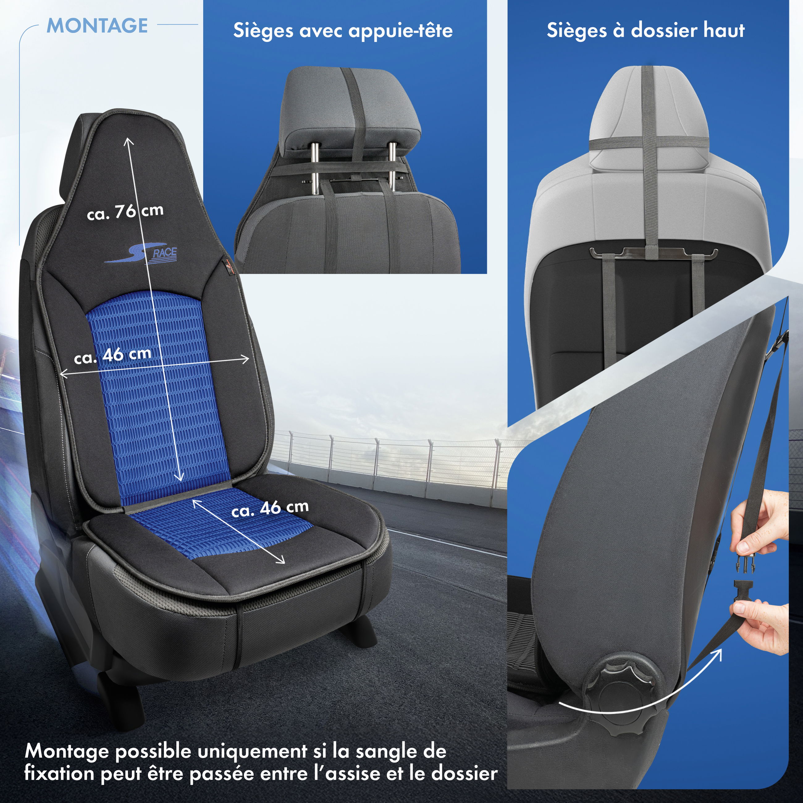 Kissen, Dekoration für Zuhause, Kissen, Dekoration für Zuhause, Kissen, Dekoration für Zuhause, Auto-Sitz, Autositze, Kopfstütze, verstellbarer Gurt, blaue Polsterung
