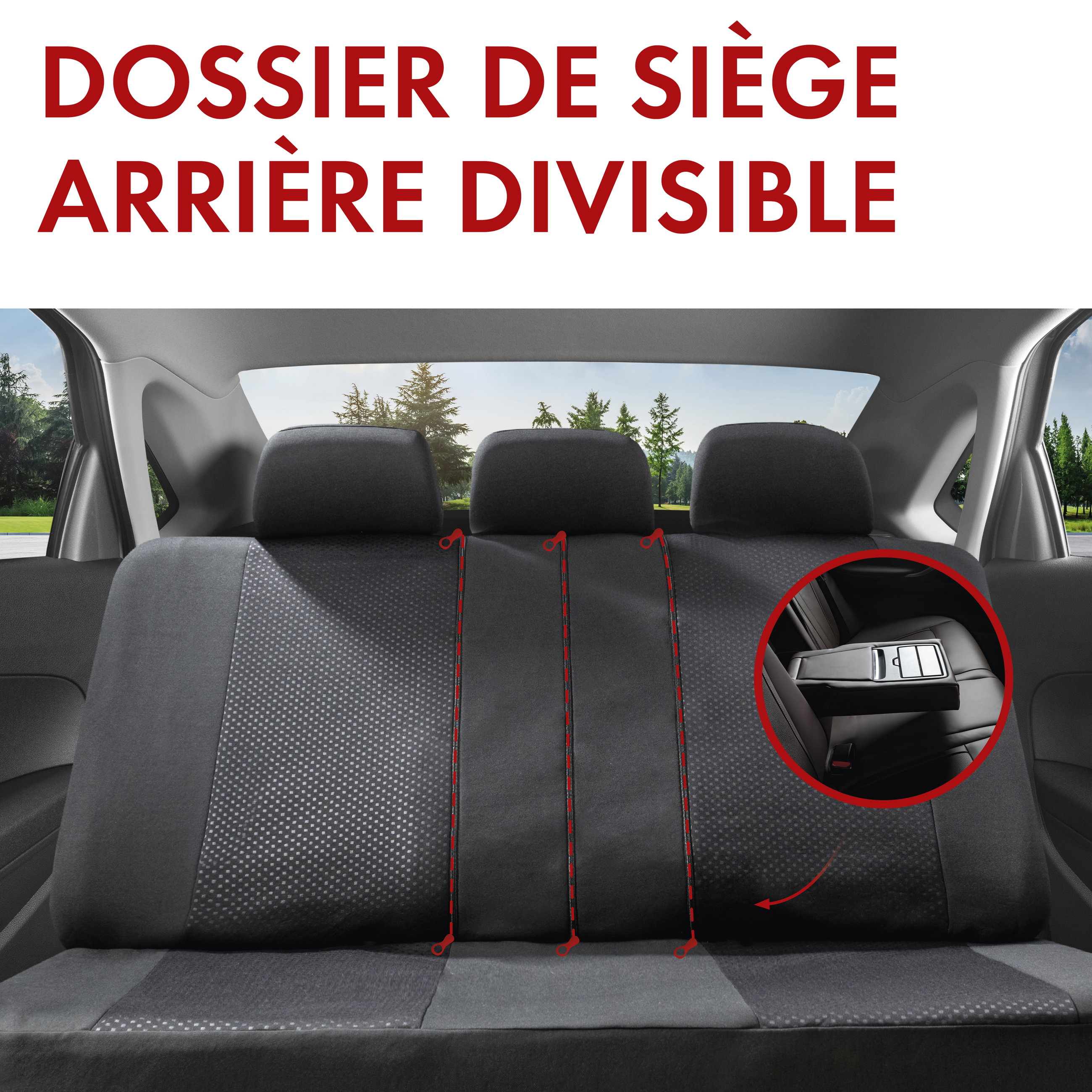 ZIPP IT Premium Housse de sièges Logan complet avec système de fermeture éclair noir/argent