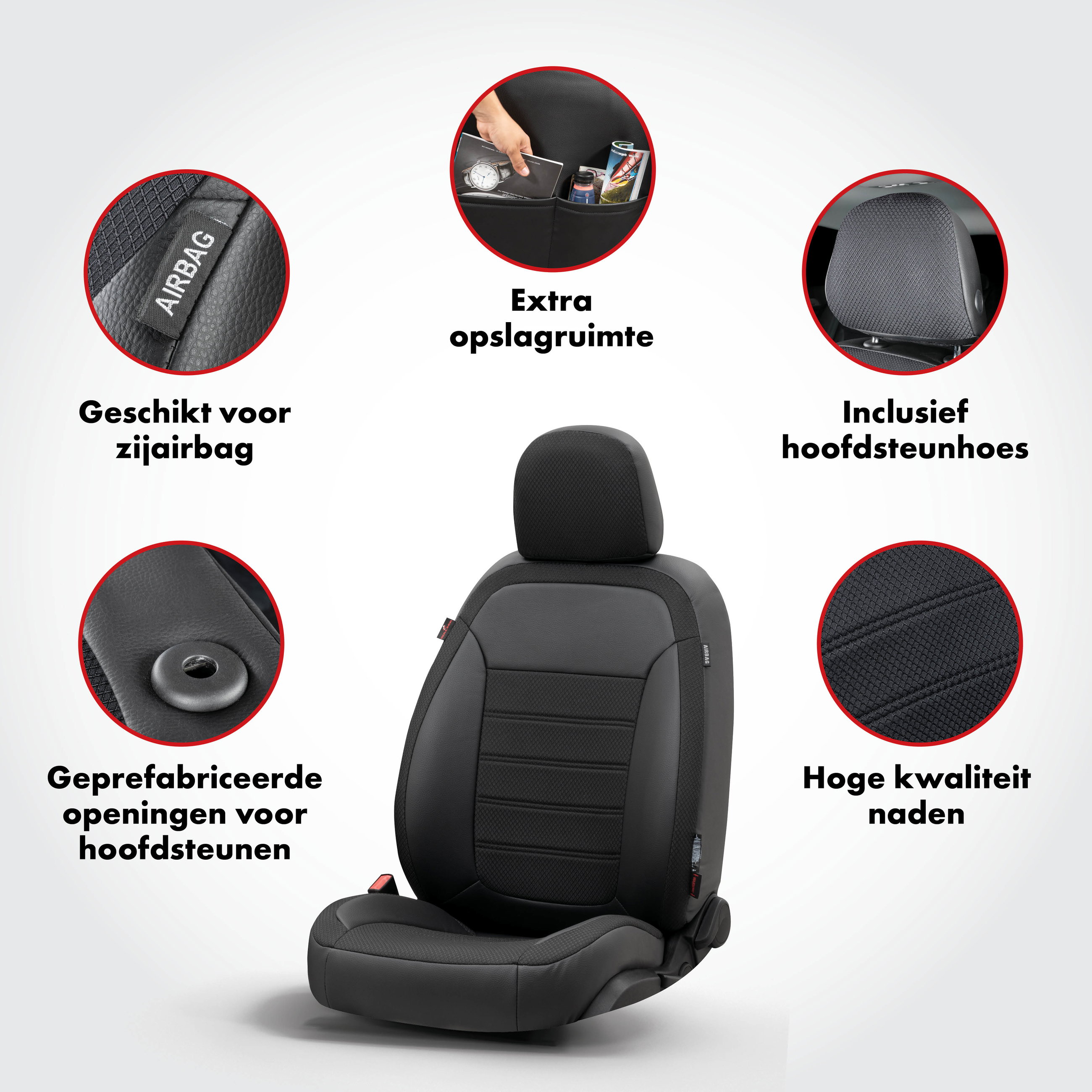 Auto stoelbekleding Aversa geschikt voor BMW X3 (F25) 09/2010-08/2017, 2 enkele zetelhoezen voor standard zetels