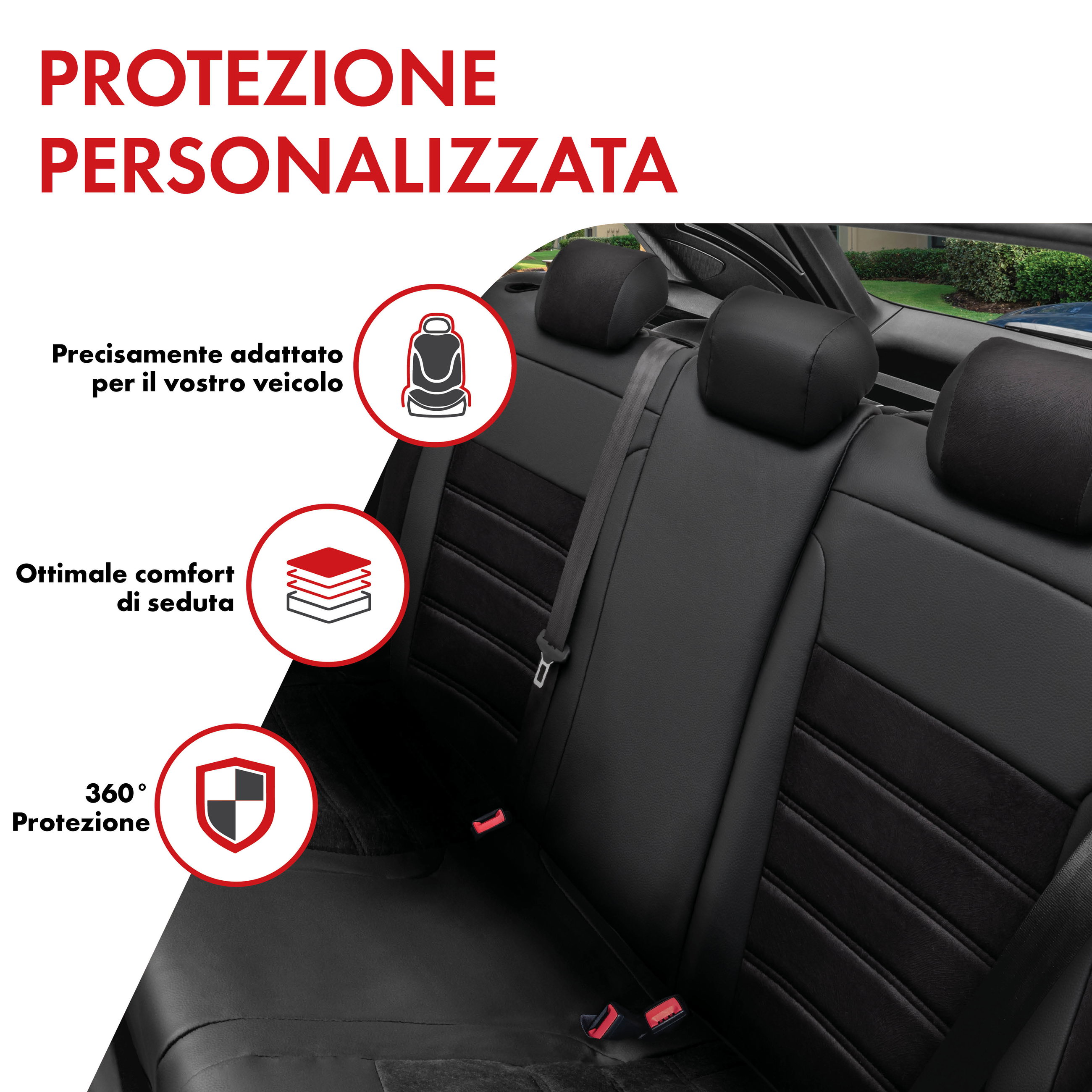 Coprisedili Bari per Ford Kuga II (DM2) 05/2012-Oggi, 1 coprisedili posteriore per sedili normali