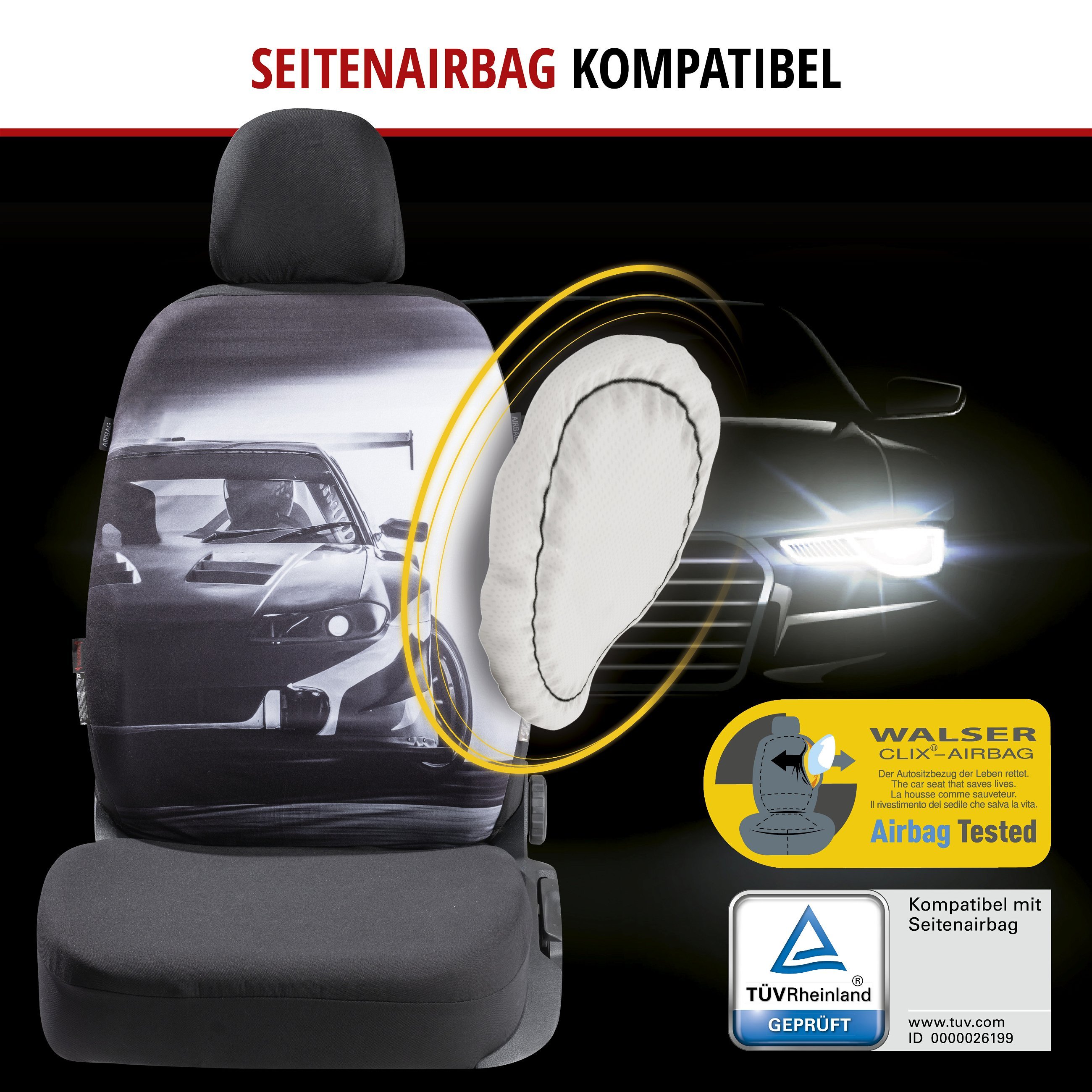 Auto Sitzbezug Sitzbezüge PKW Schonbezug mit/ohne Seitenairbag Set