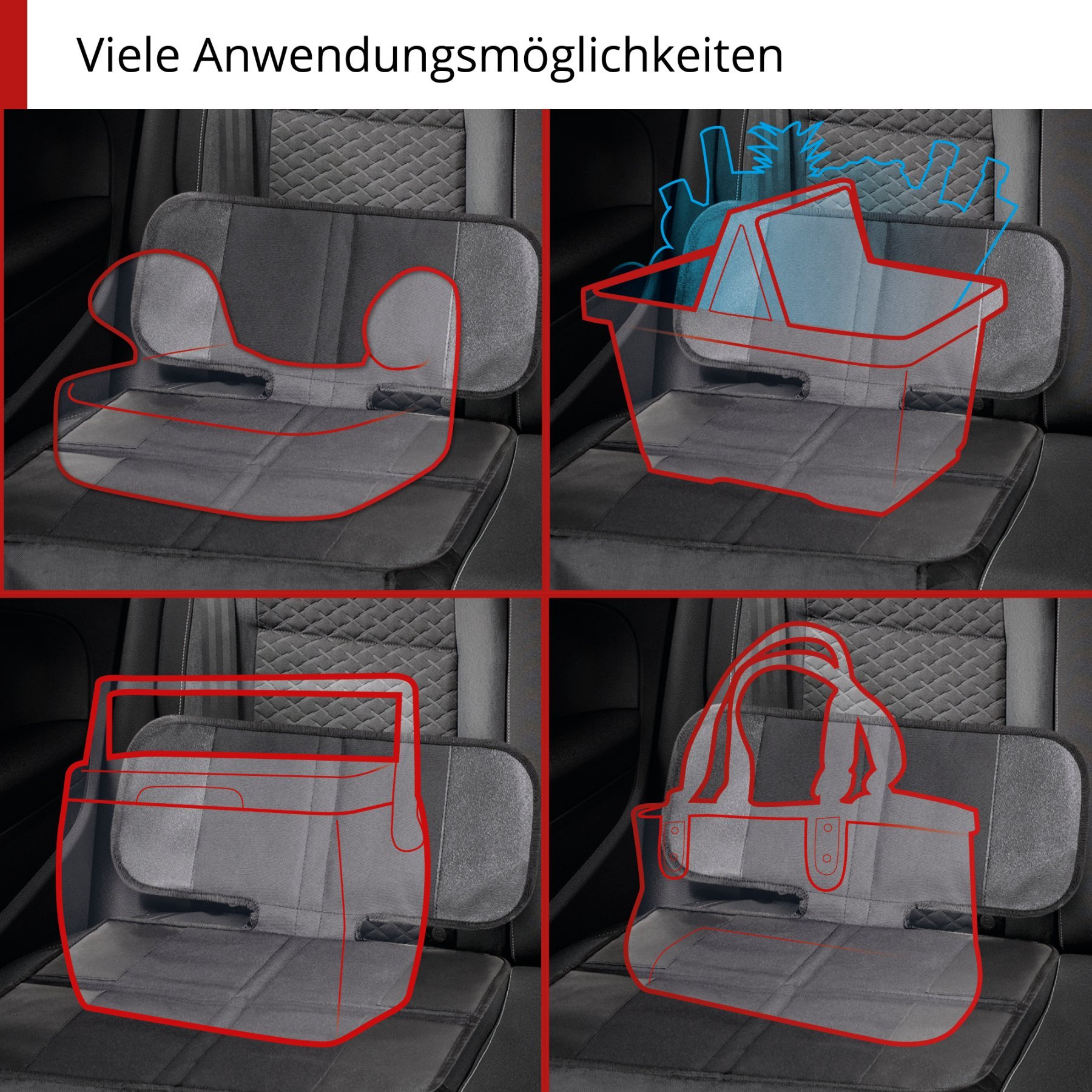 Kindersitzunterlage George Premium, Auto-Schutzunterlage, Sitzschoner Kindersitz schwarz