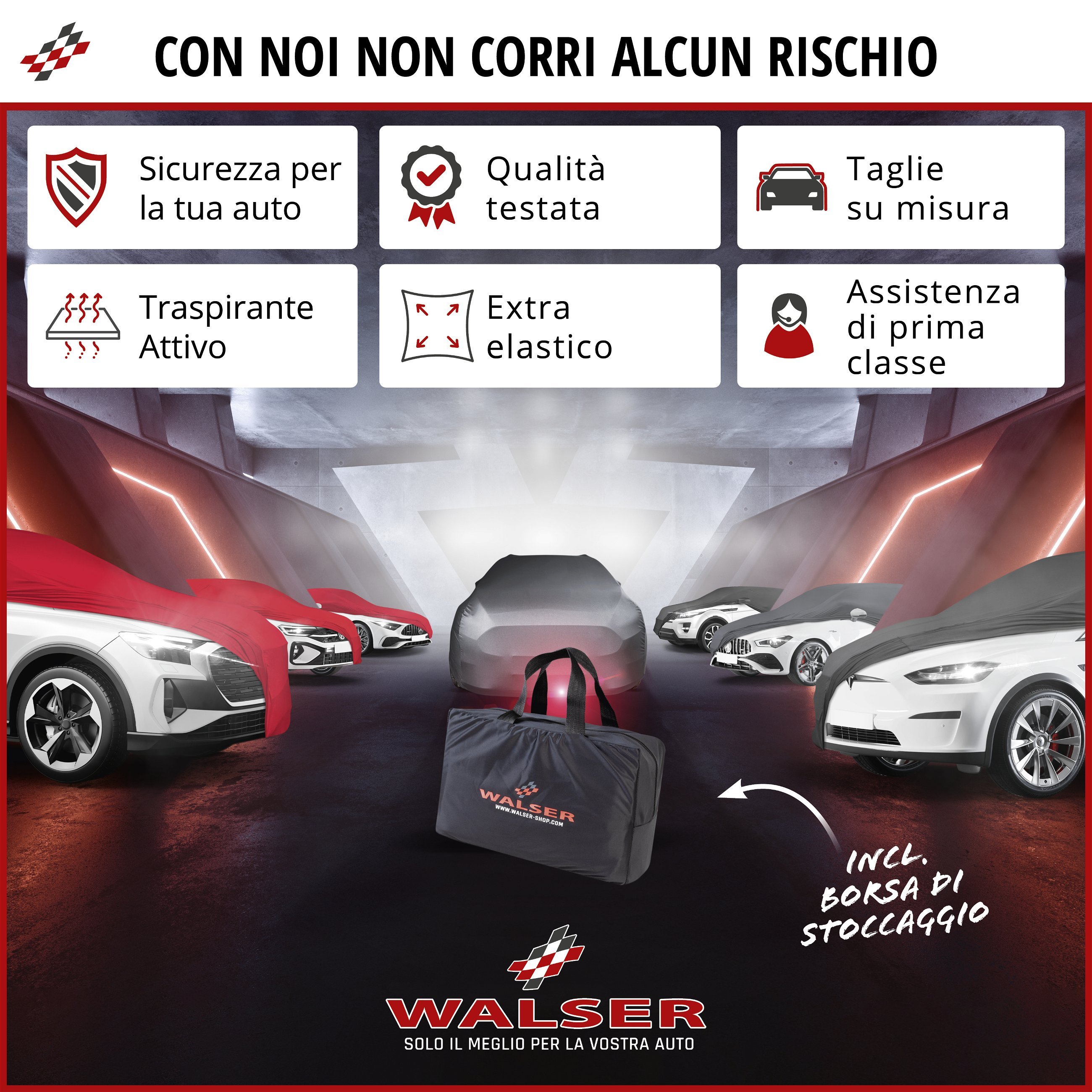 Telone protettivo Indoor Stretch Plus SUV dimensione L nero