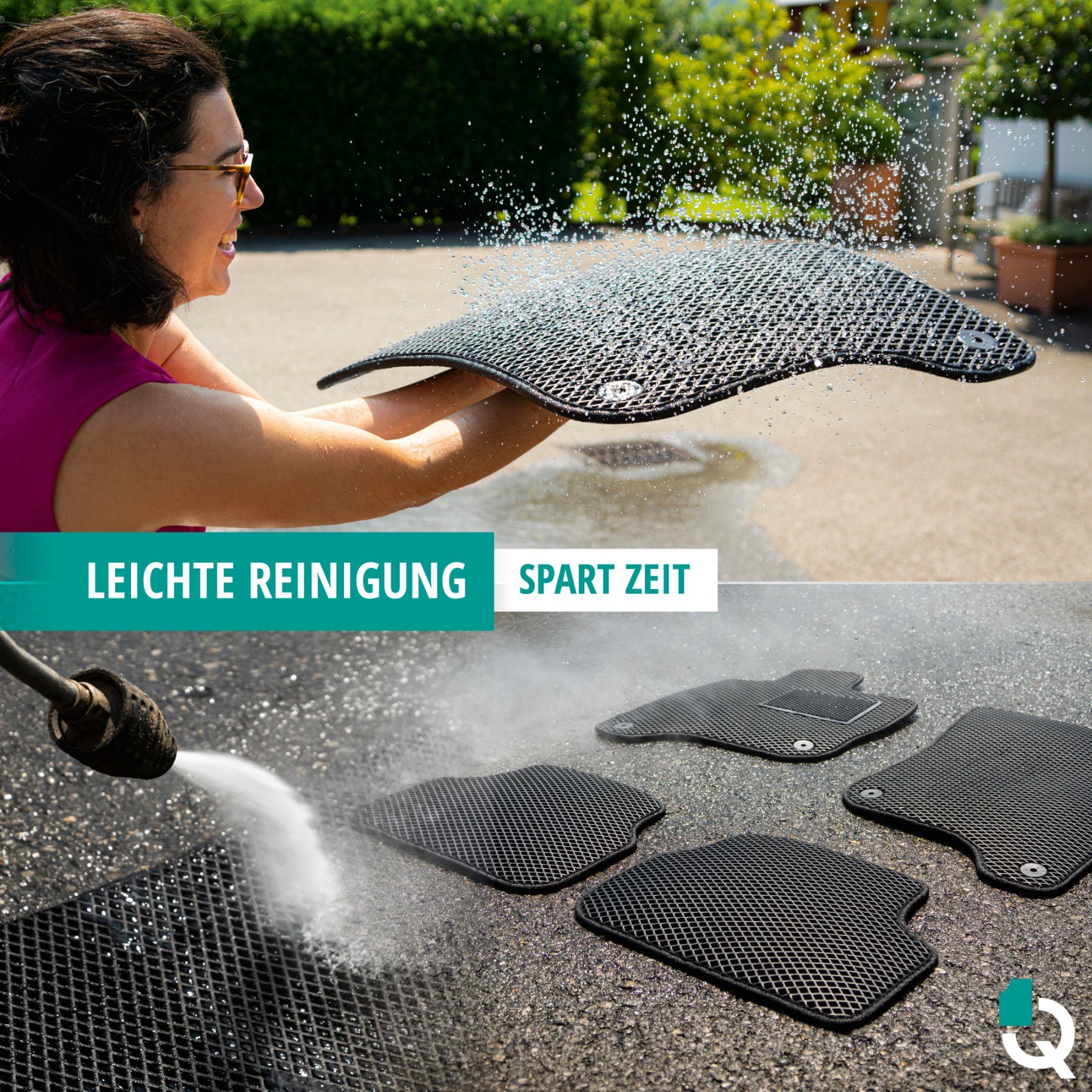 Gummimatten Qlean Mats für BMW X1 (F48) 11/2014-Heute, Autofußmatten aus EVA-Material
