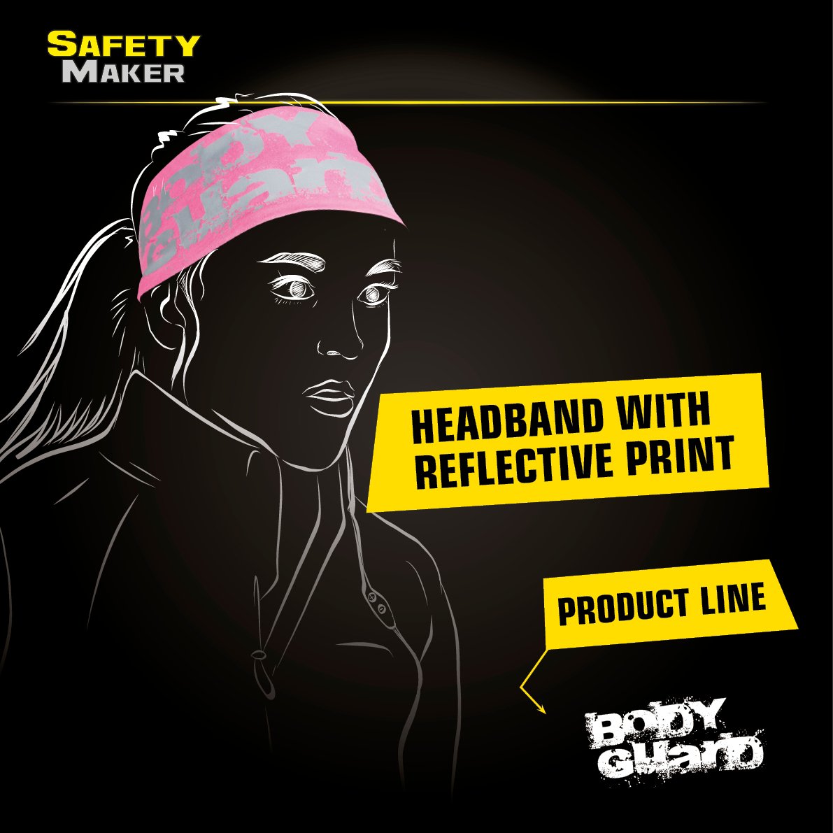 Reversible headband pink-silver