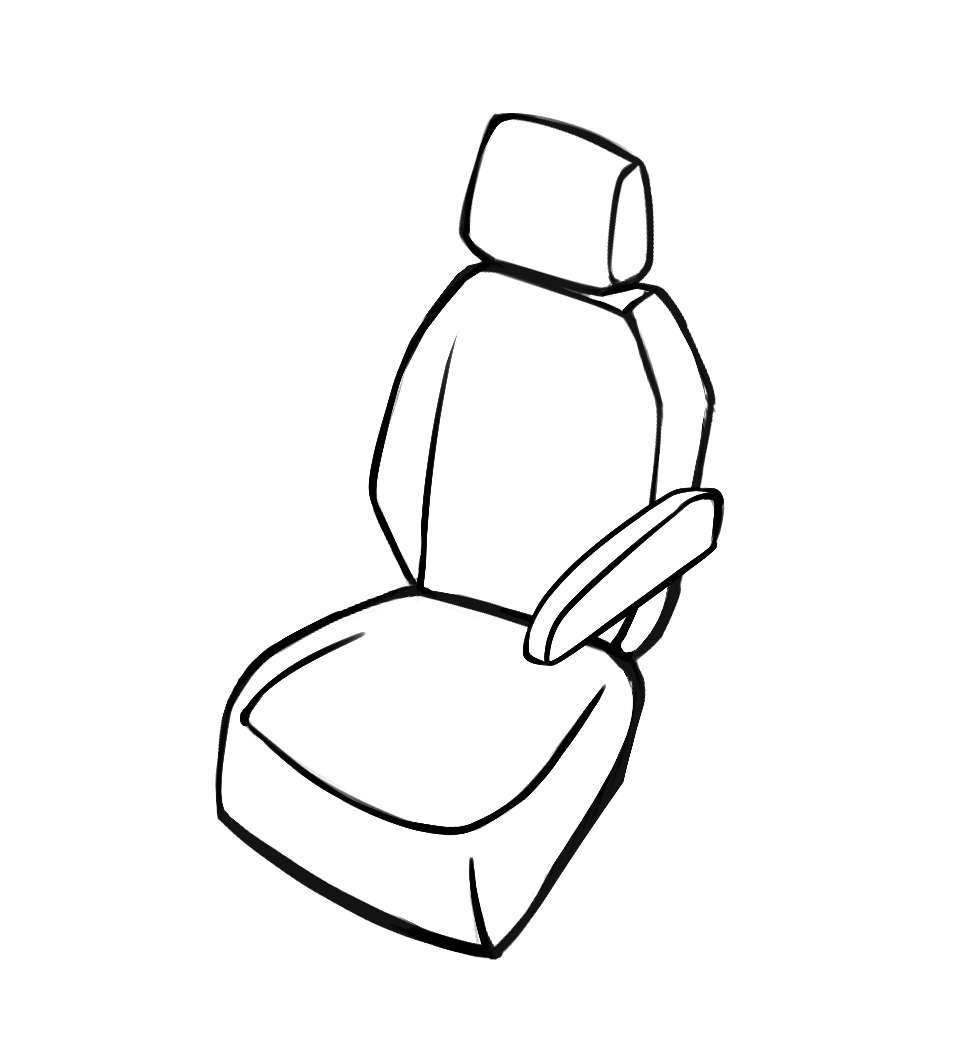 Passform Sitzbezug aus Kunstleder kompatibel mit Fiat Doblo (263), Einzelsitz Beifahrer Armlehne innen