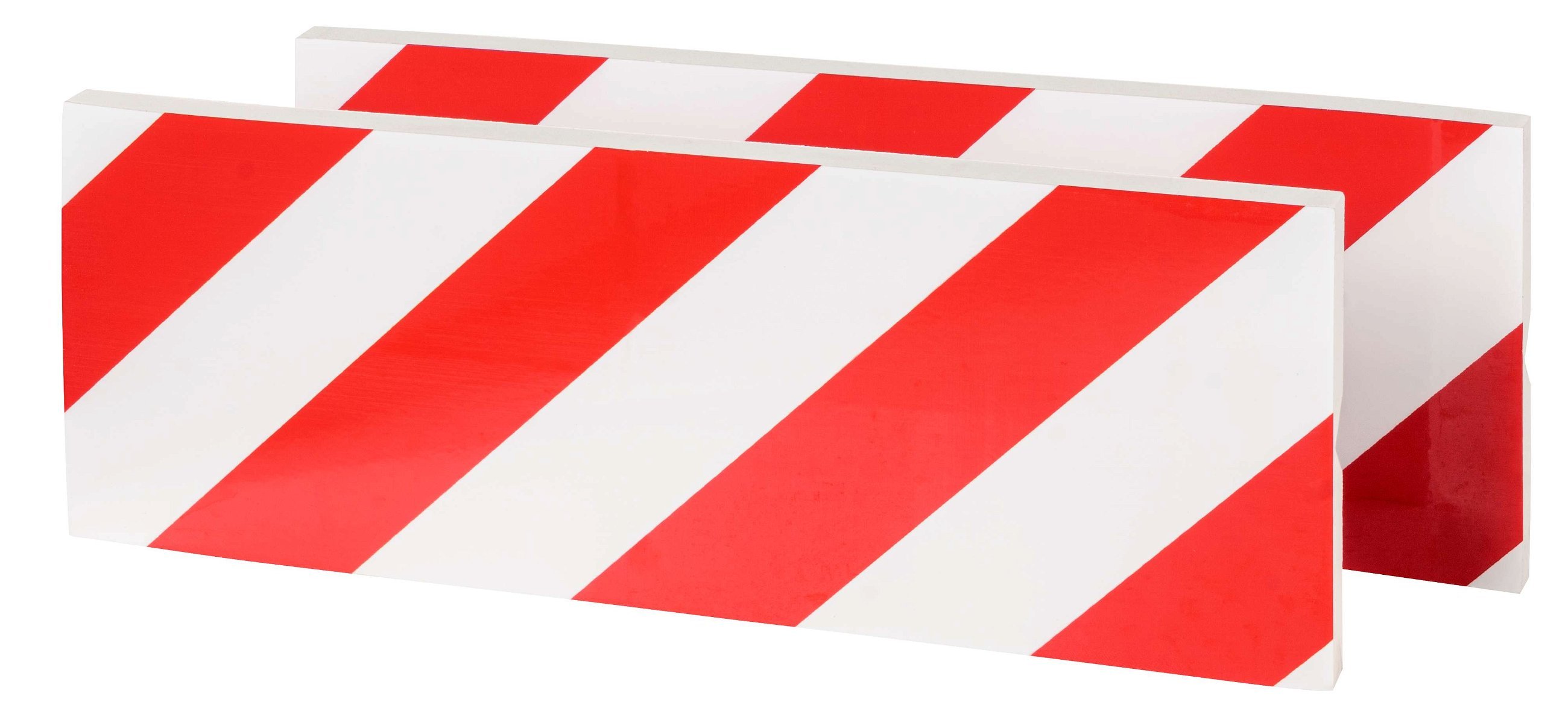 Garage wandbescherming, 2 stuks Autoportier randbescherming zelfklevend 40x15x1,5 cm rood/wit