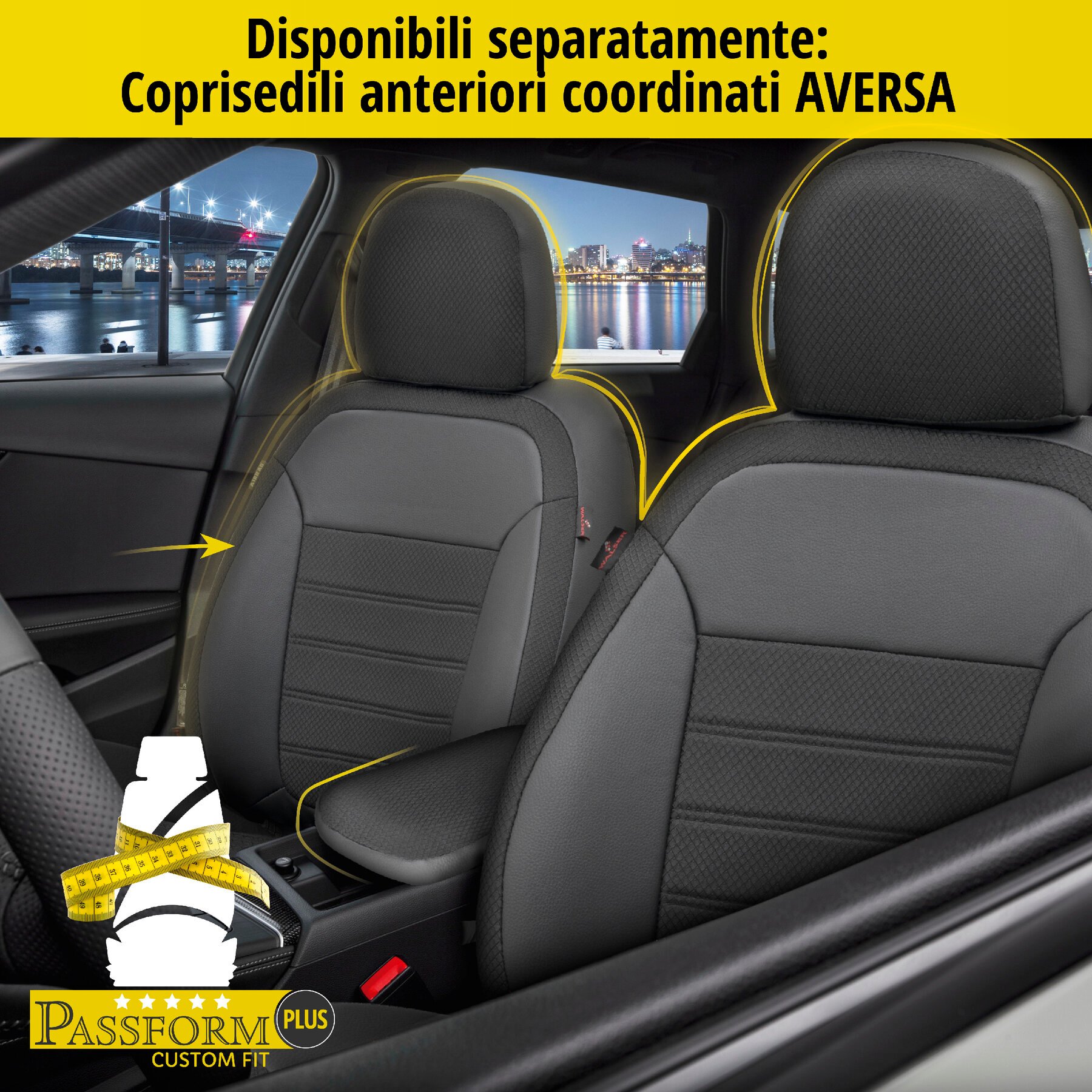 Coprisedili Aversa per Toyota Auris (E15) 10/2006-09/2012, 1 coprisedili posteriore per sedili normali
