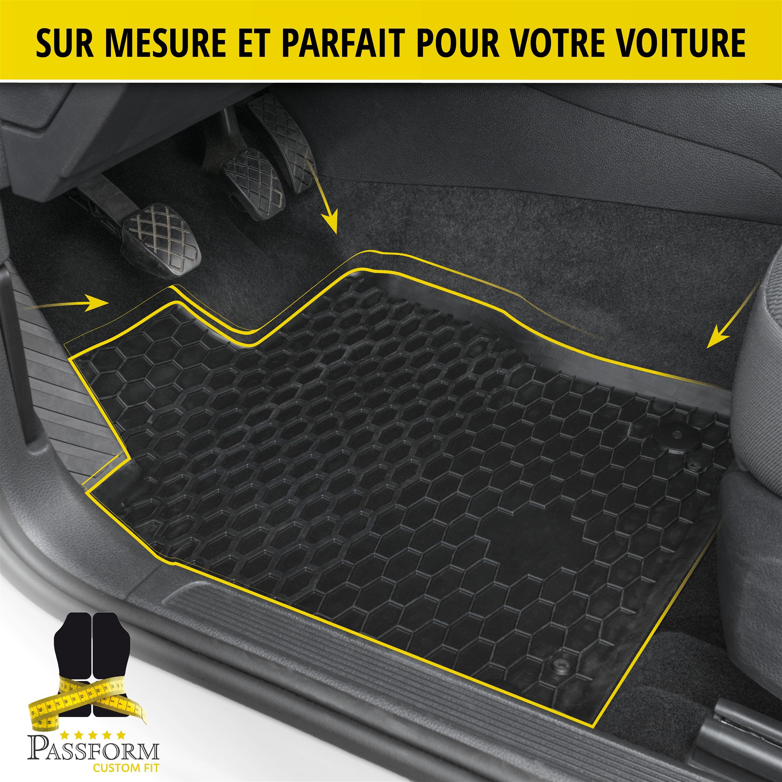 Tapis pour Renault Trafic 3 Van caoutchouc et textile