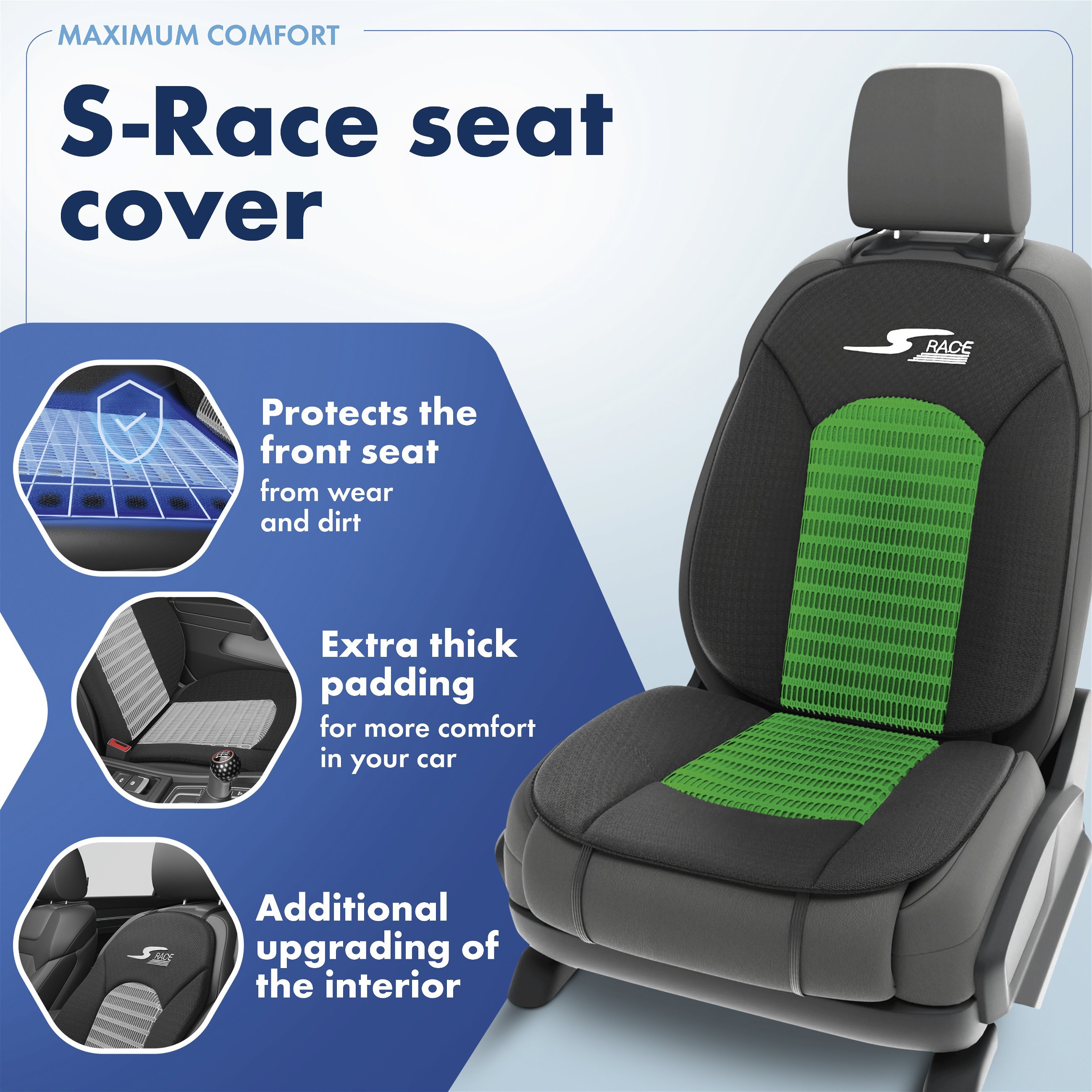 Car Seat cover S-Race green