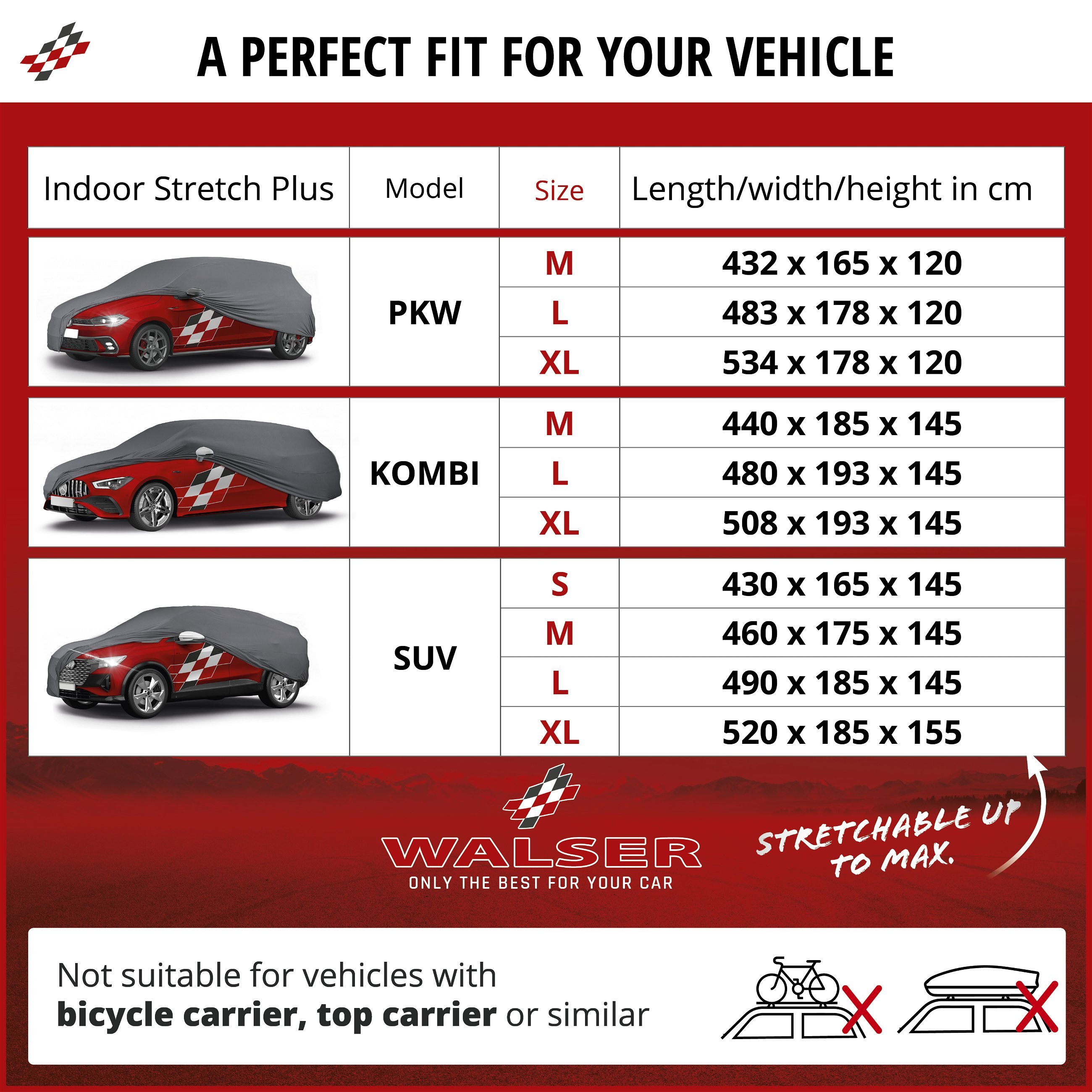 Car cover Indoor Stretch Plus SUV size M anthracite