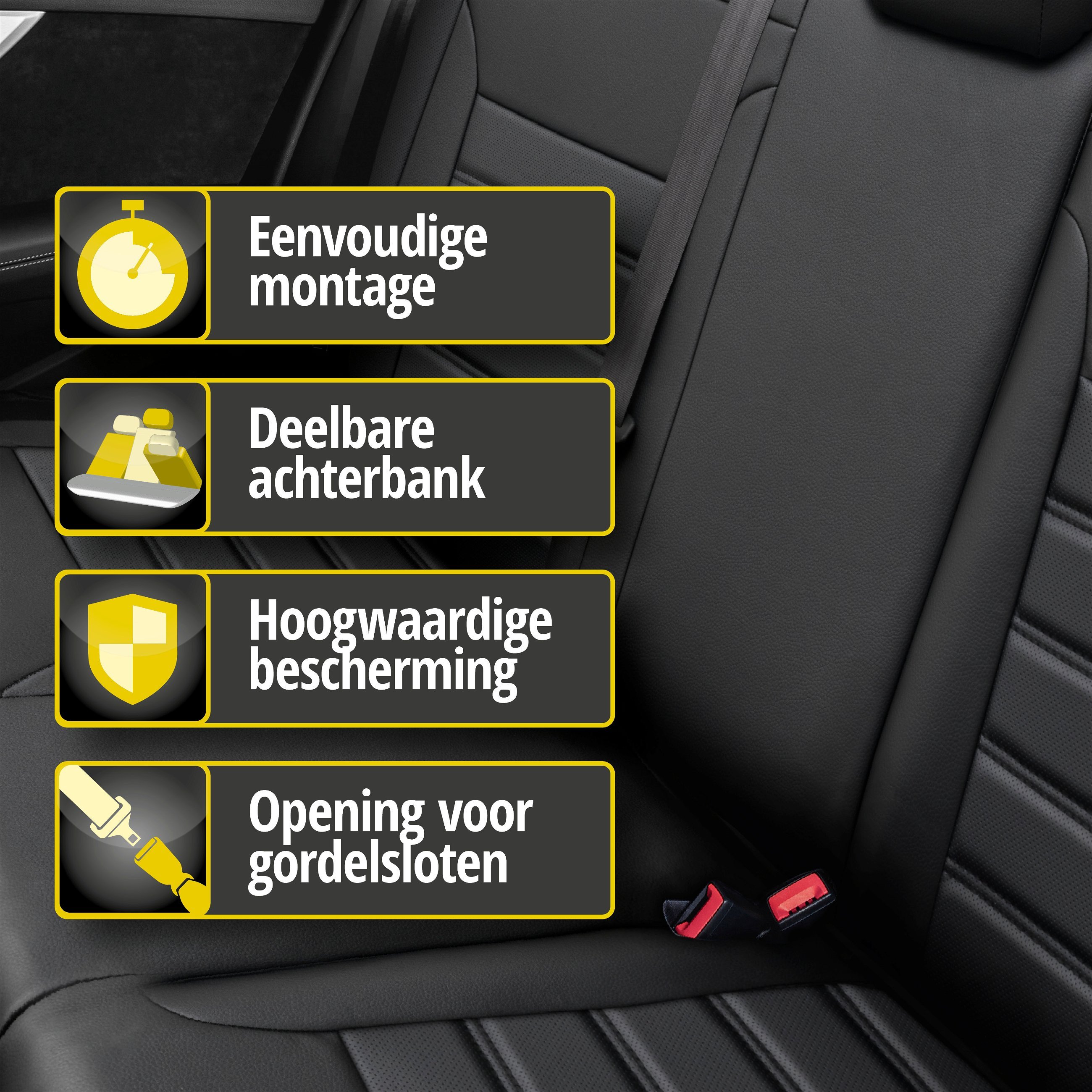 Auto stoelbekleding Robusto geschikt voor VW Golf 7 Trendline 08/2012-03/2021, 1 bekleding achterbank voor standard zetels