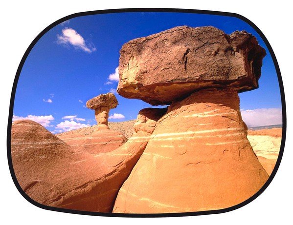 Sonnenschutz faltbar 45x34cm UV beständig electrostatic, 1 Motiv Stone