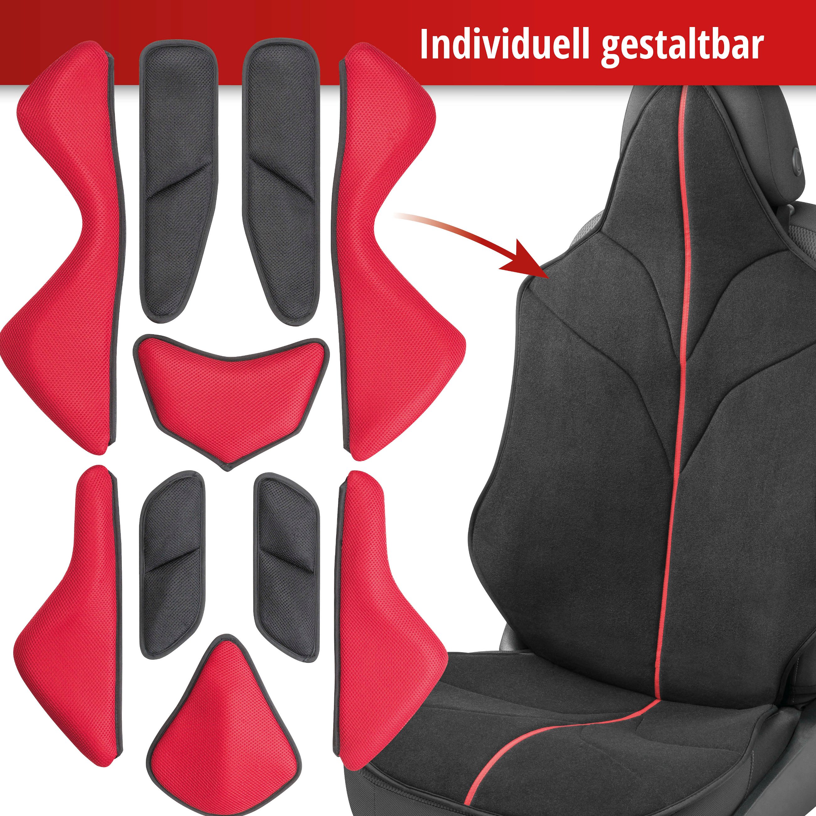 PKW Sitzauflage X-Race schwarz rot