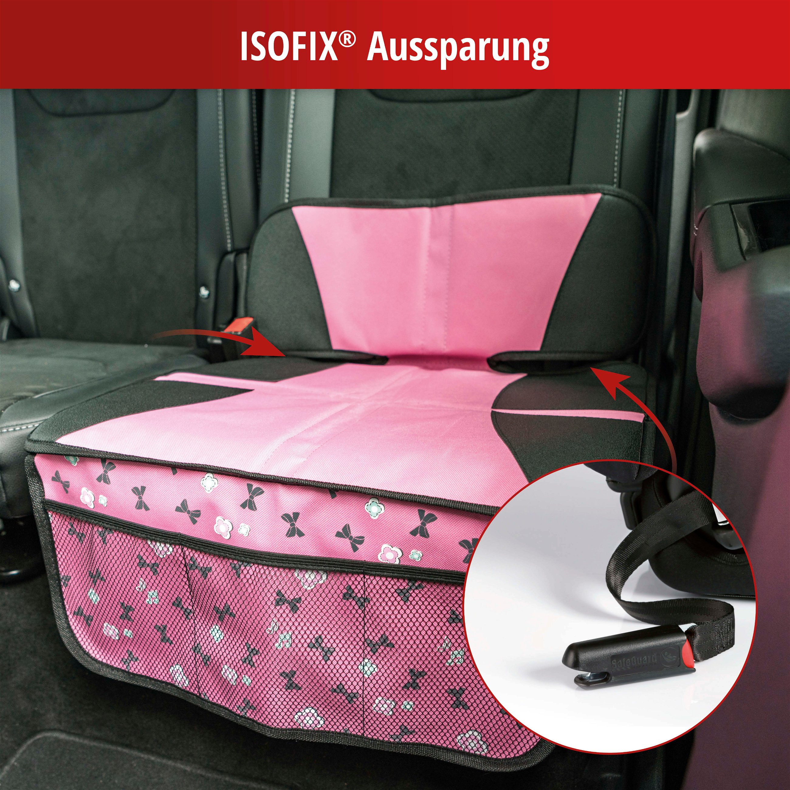 Kindersitzunterlage Ballet Doll, Auto-Schutzunterlage, Sitzschoner Kindersitz grau/rosa
