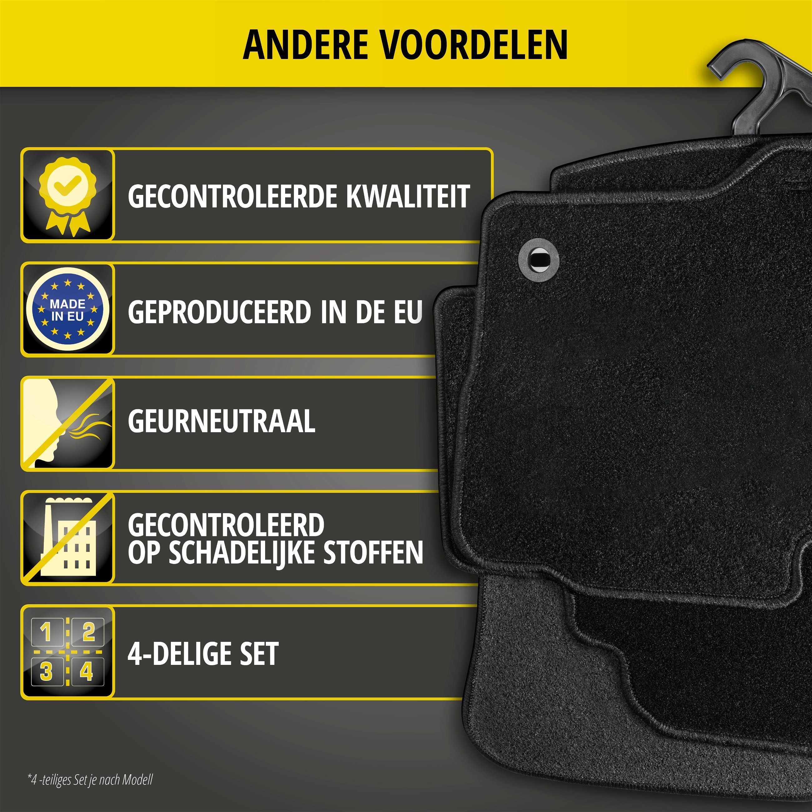 Naaldvilt Velours voetmatten geschikt voor Citroen C8 vorne Bouwjaar 09/2002 - Vandaag