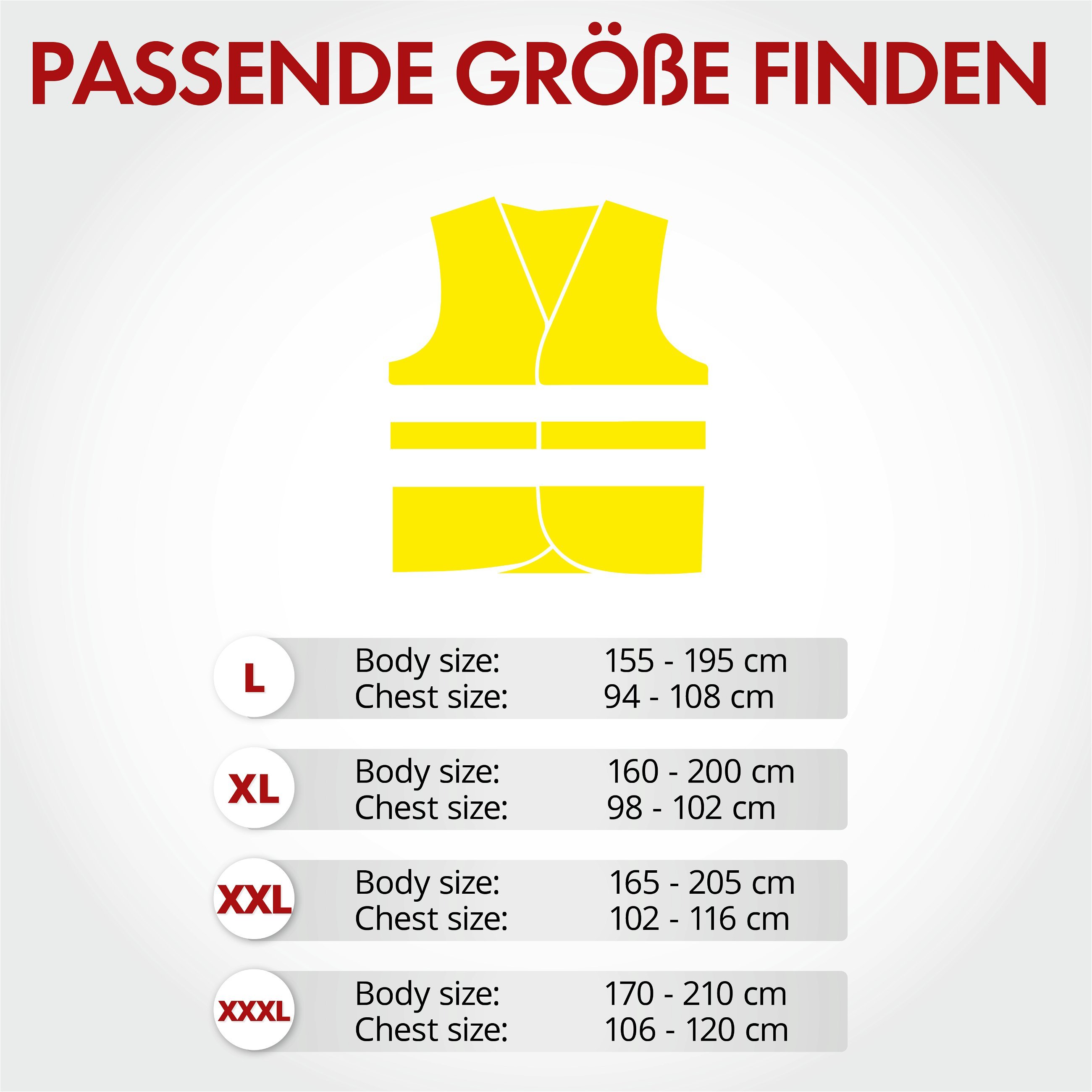 Safety waistcoat, reflective high visibility waistcoat car according to EU standard EN ISO 20471:2013+A1:2016, fluorescent waistcoat adult unisex L yellow