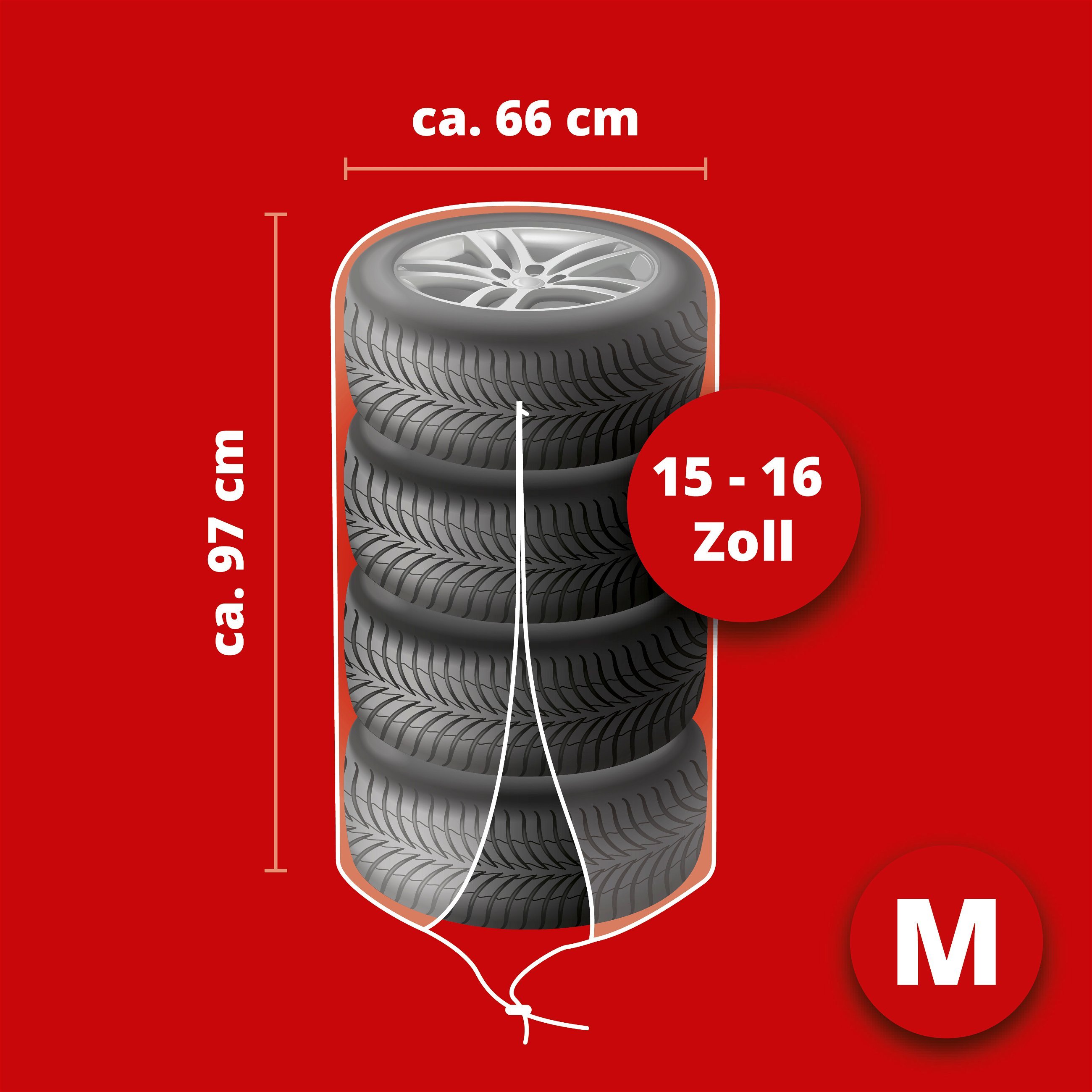 Custodia per pneumatici misura M, per pneumatici da 15-16 pollici