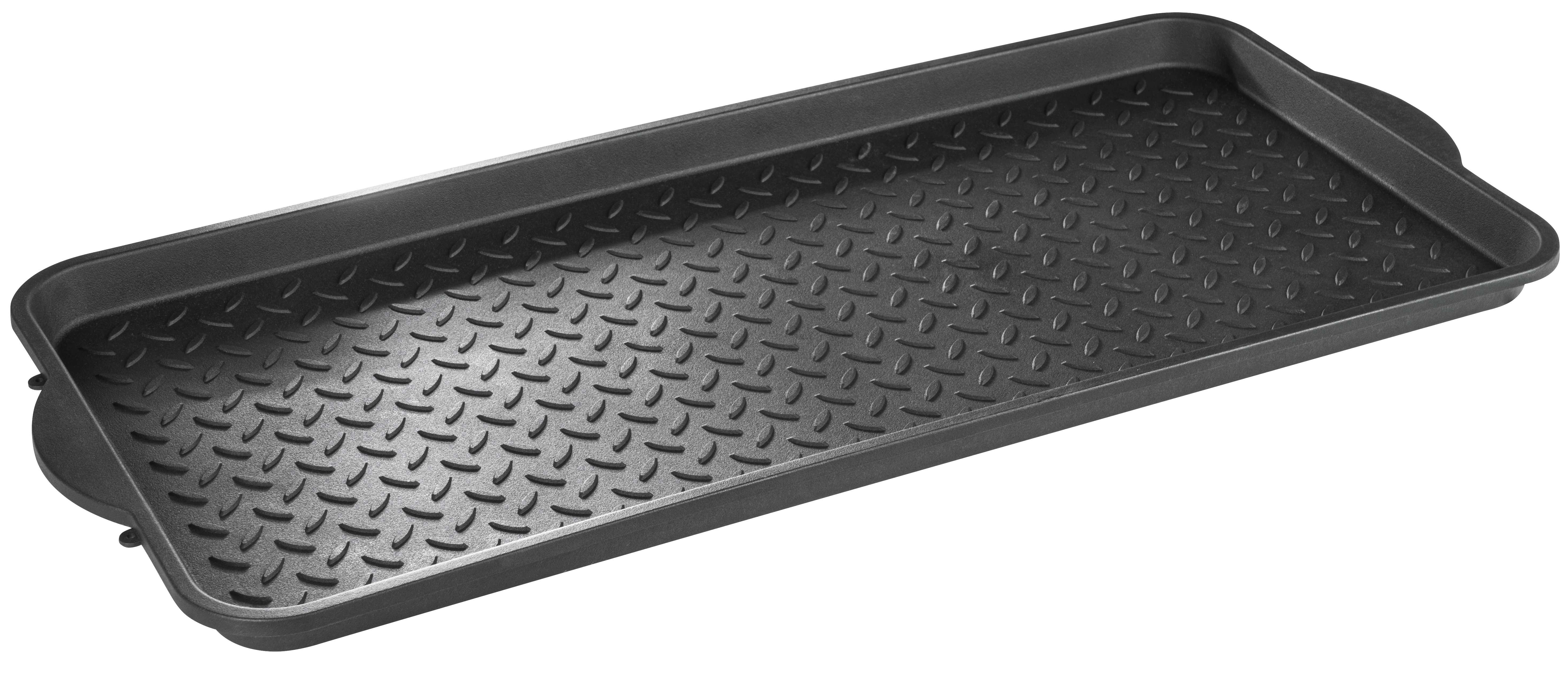 Multifunctionele lade Safetray, universele kofferbak, plastic lade, lekbak, schoenenbak, oliebak klein 77x35x3 cm zwart 28100