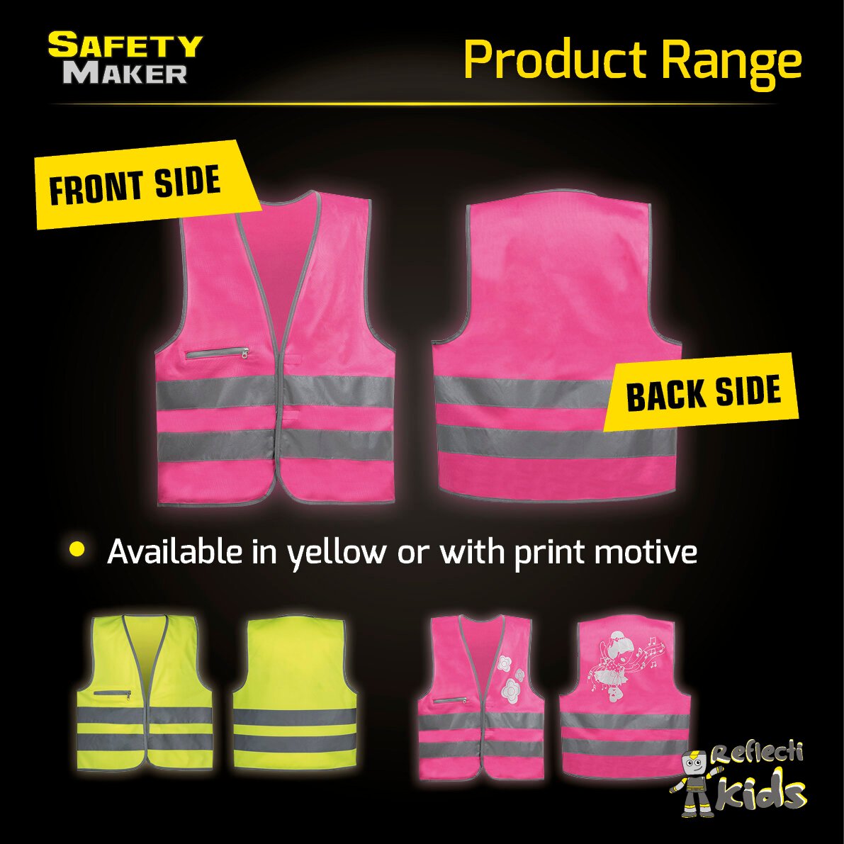 Safety vest 3-6 years pink