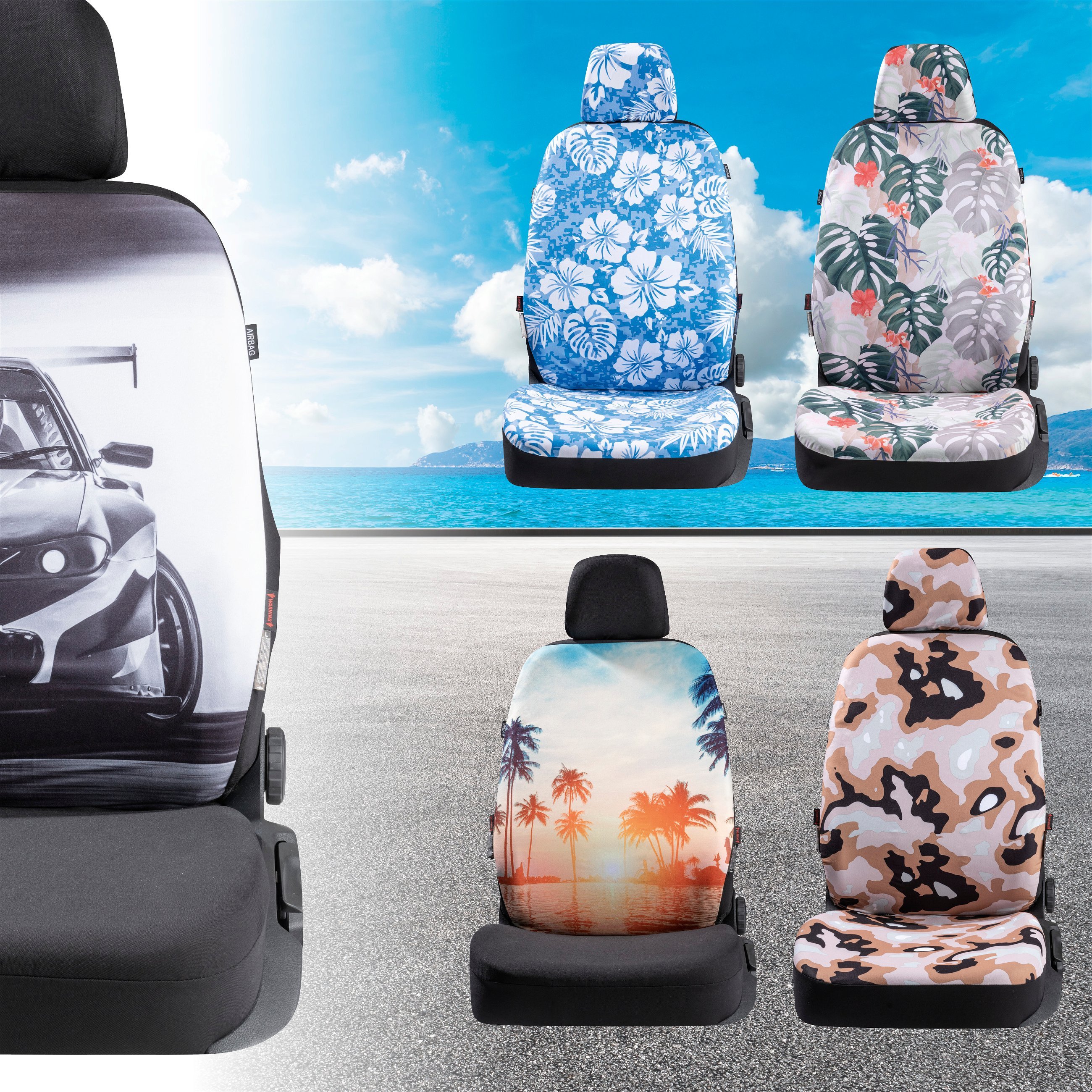 Car seat cover Race for 1 front seat, single seat cover