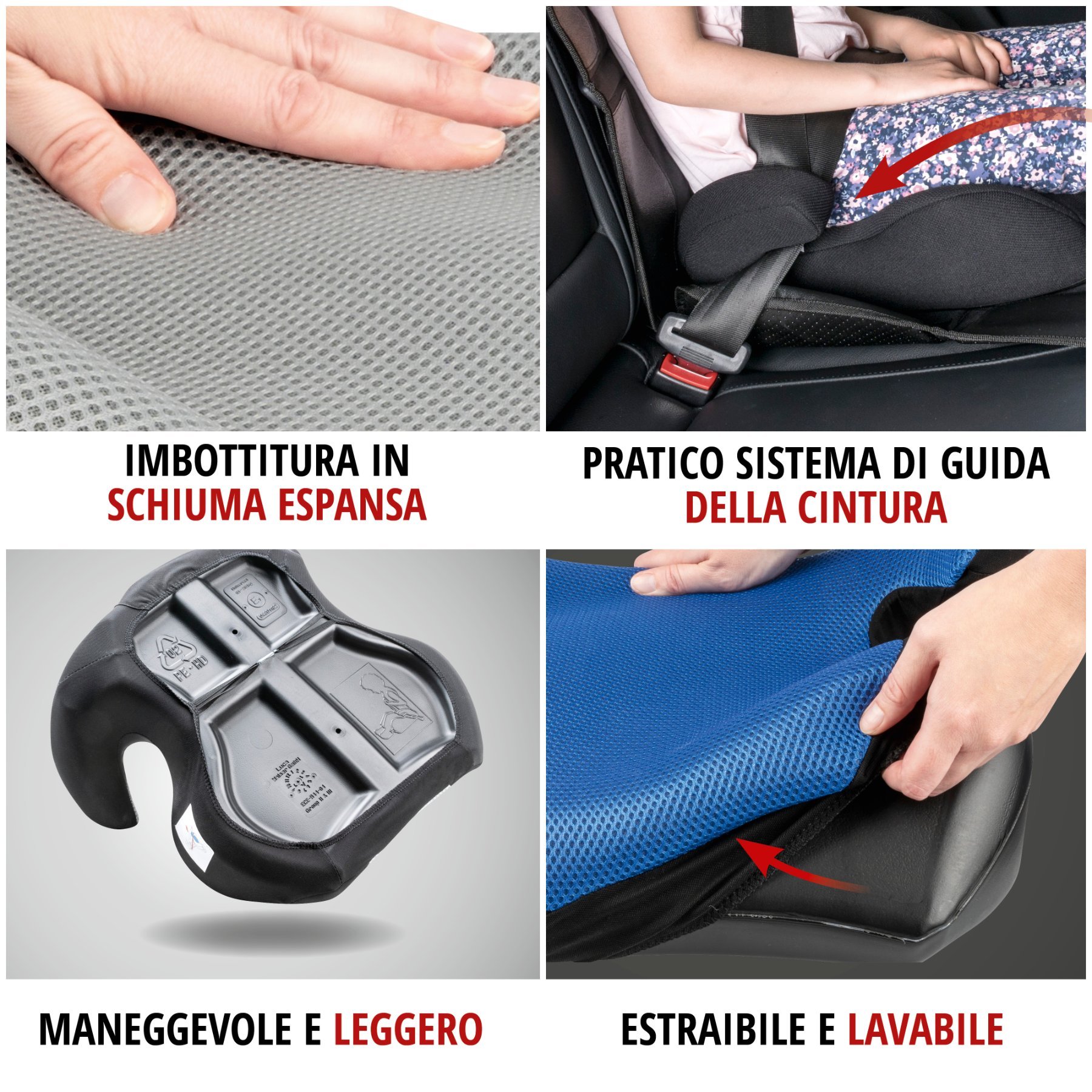 Rialzo per bambini Lino nero/blu