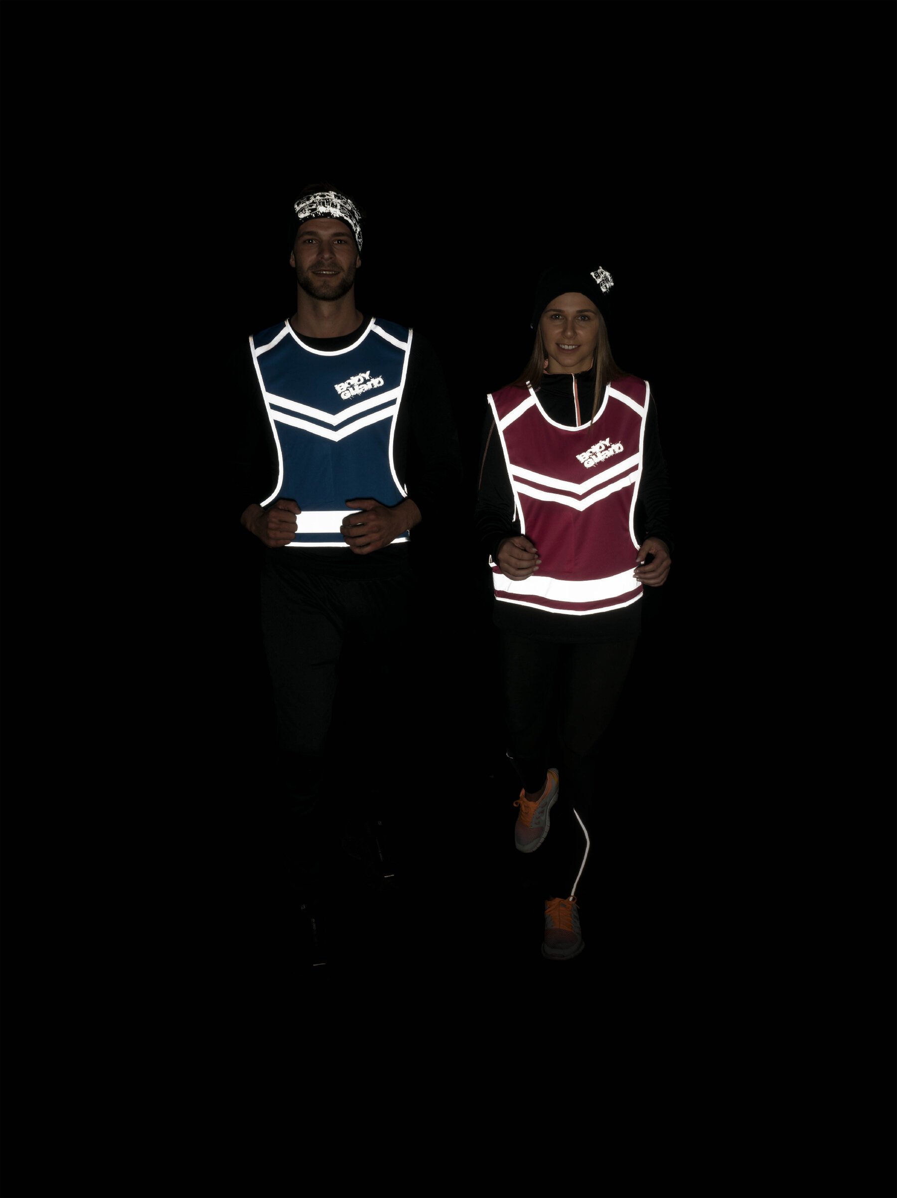 Running waistcoat with reflective design elements L/XL blue