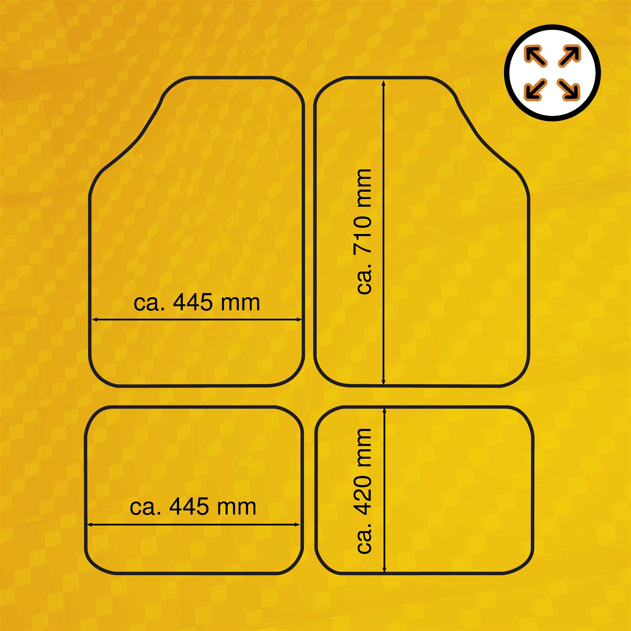 MICHELIN Auto Gummi Fußmatten | Fussmatten- Set Zuschneidbar | 4  Universelle Gummimatten für Vorne & Hinten Schwarz | Allwettermatte,  Universal