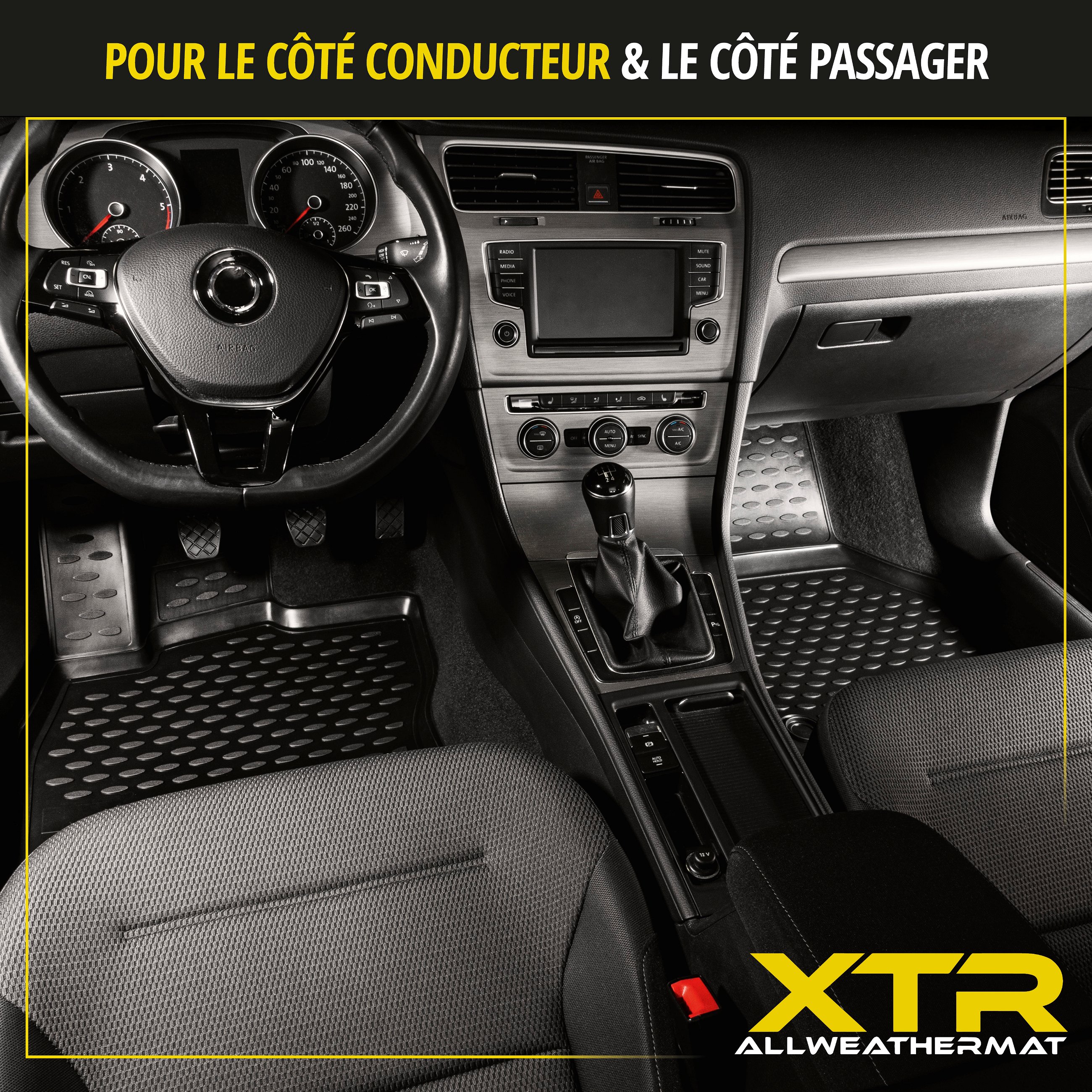 Tapis en caoutchouc XTR pour Audi A4 08/2007 - 12/2015, A4 Avant 11/2007 - 12/2015, A4 Allroad 04/2009 - 05/2016