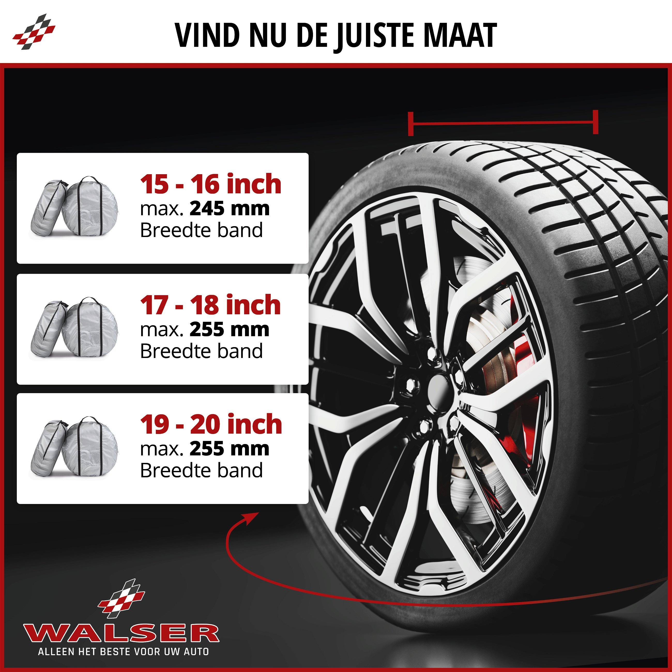 Banden opbergzak set van 2 maat XL, robuuste en waterdichte banden beschermhoes, bandentas met rits 19-20 inch