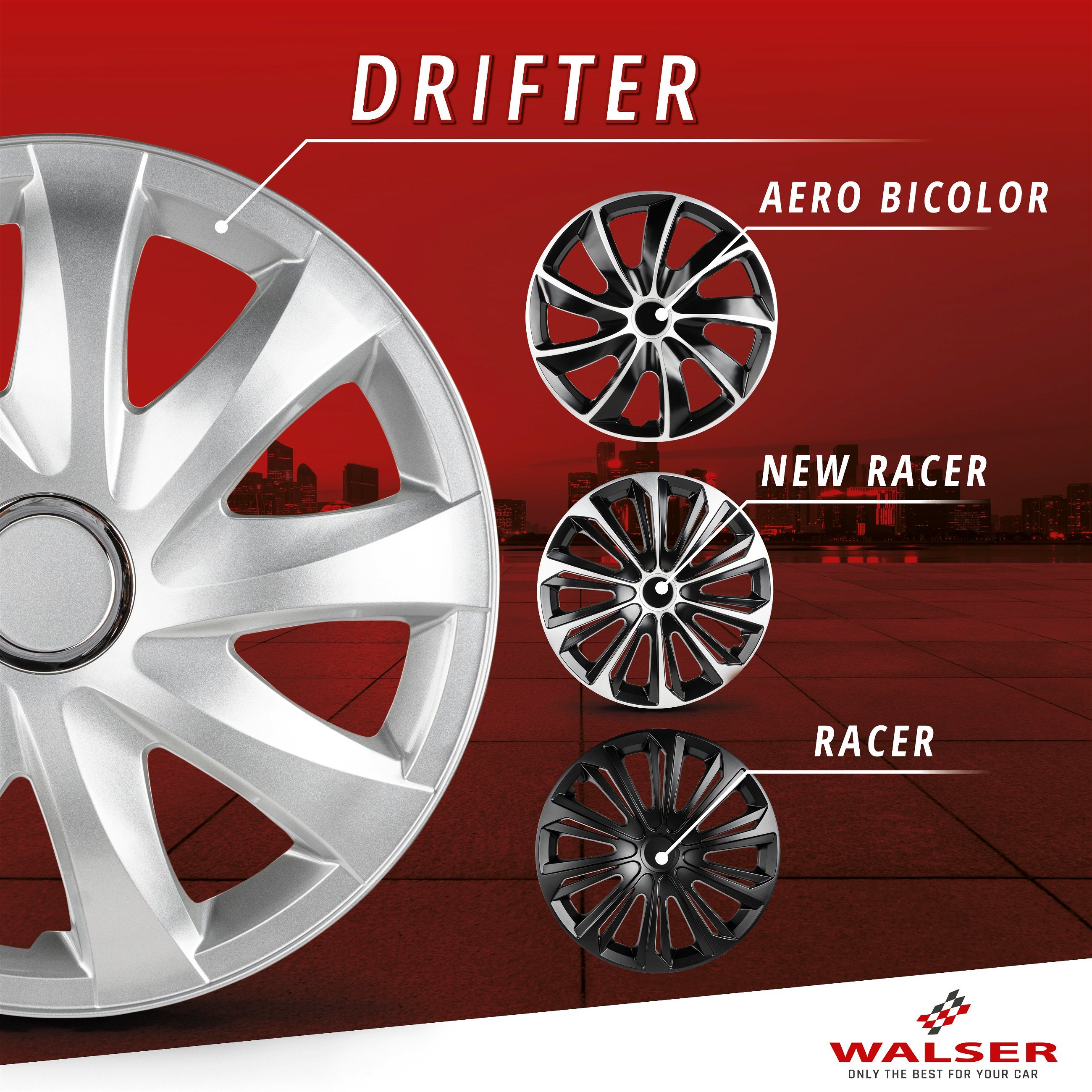 Wheel covers Drifter 14", 4 piece silver