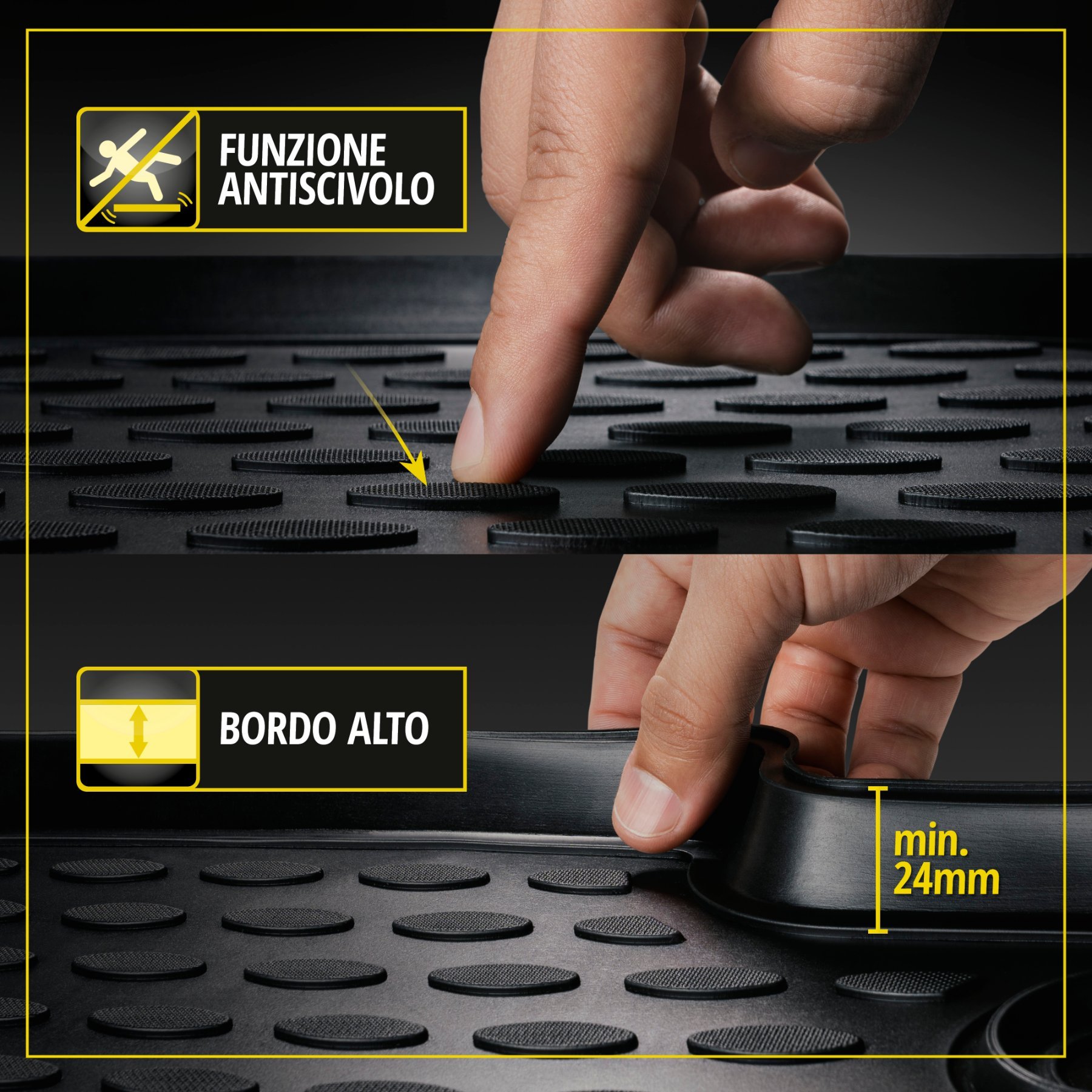 Tappetini in gomma per auto su misura XTR per Toyota Corolla sedan 2013 - 2019