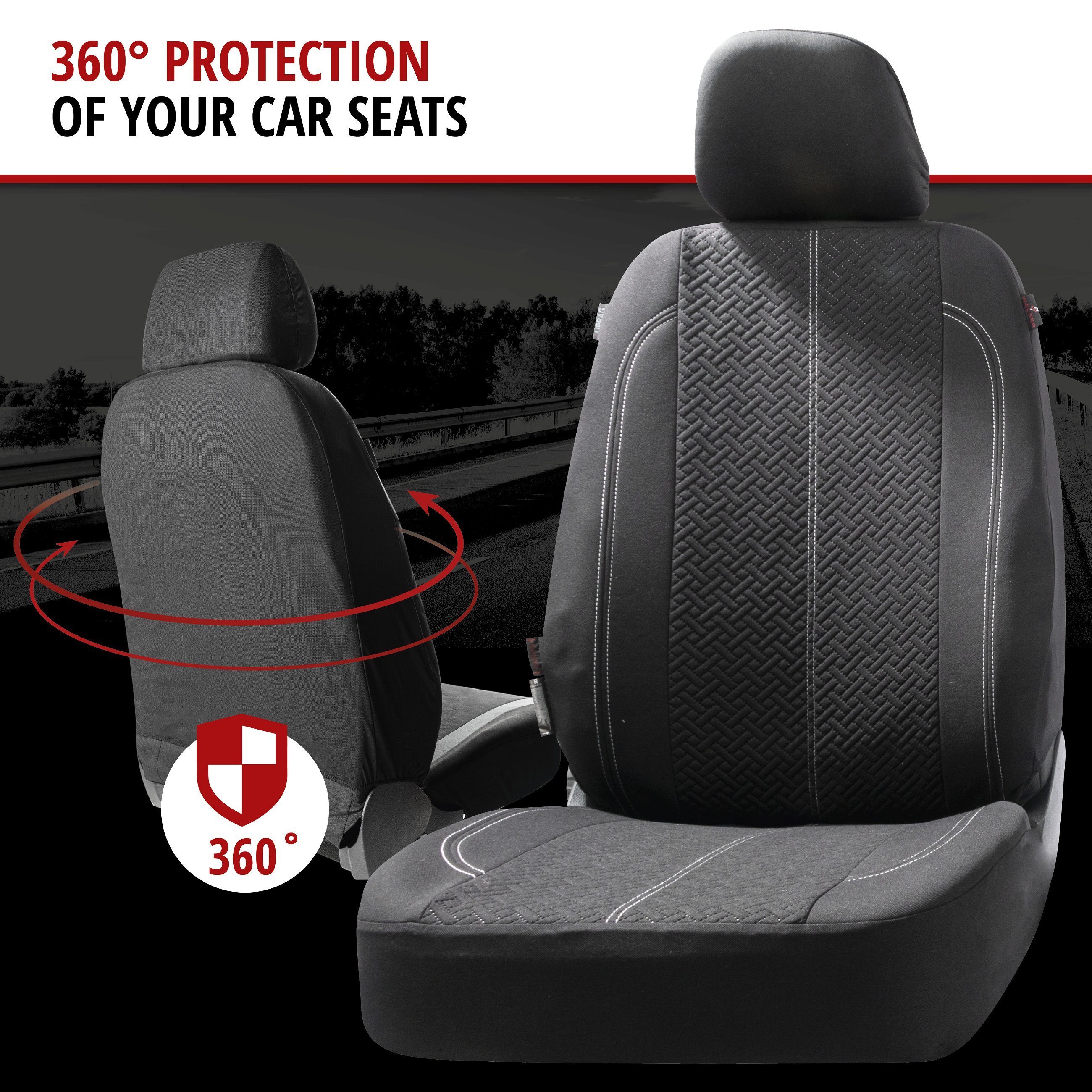 ZIPP IT Car seat covers Tratto complete set with zip-system black