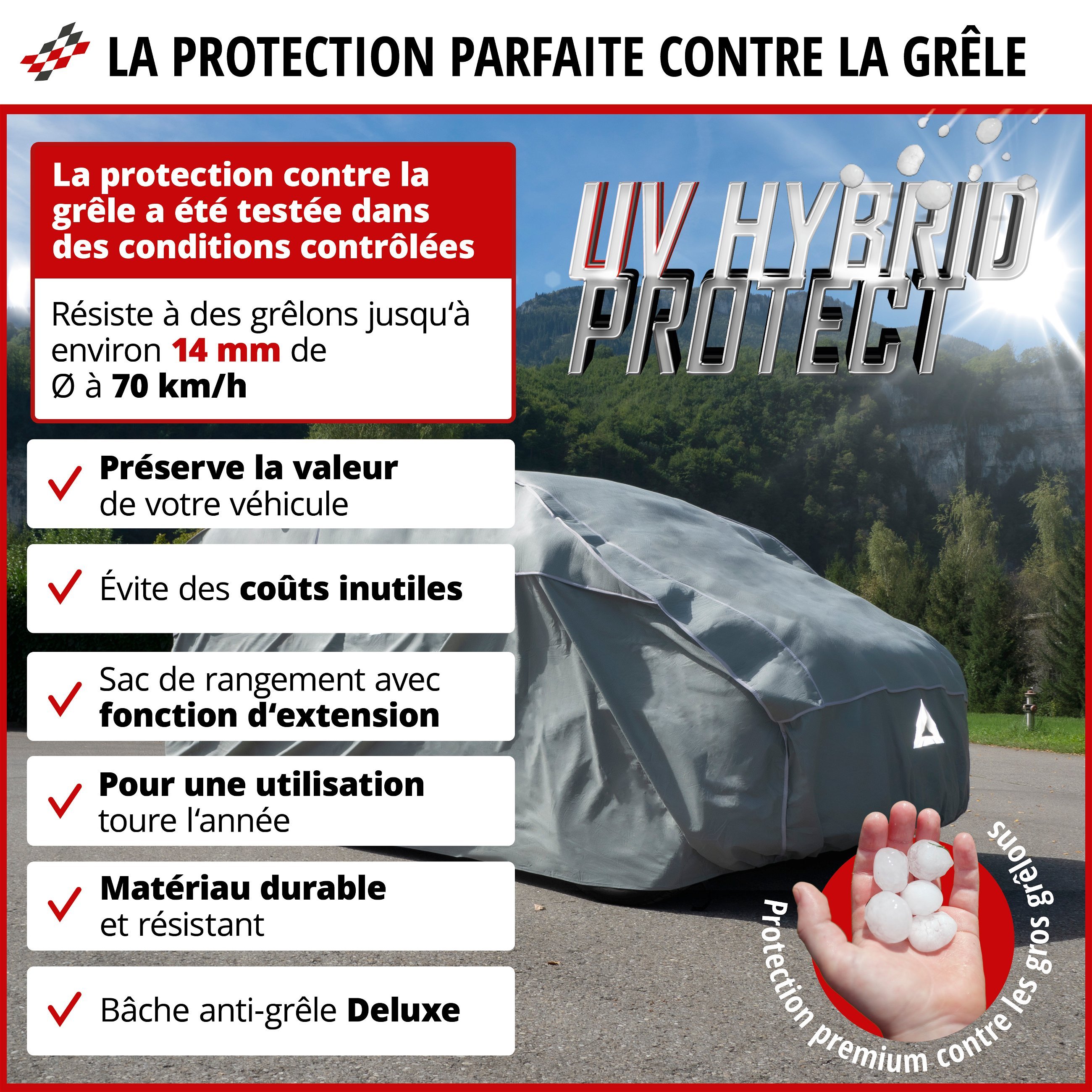 Bâche de Bus anti-grêle Hybrid UV Protect taille L