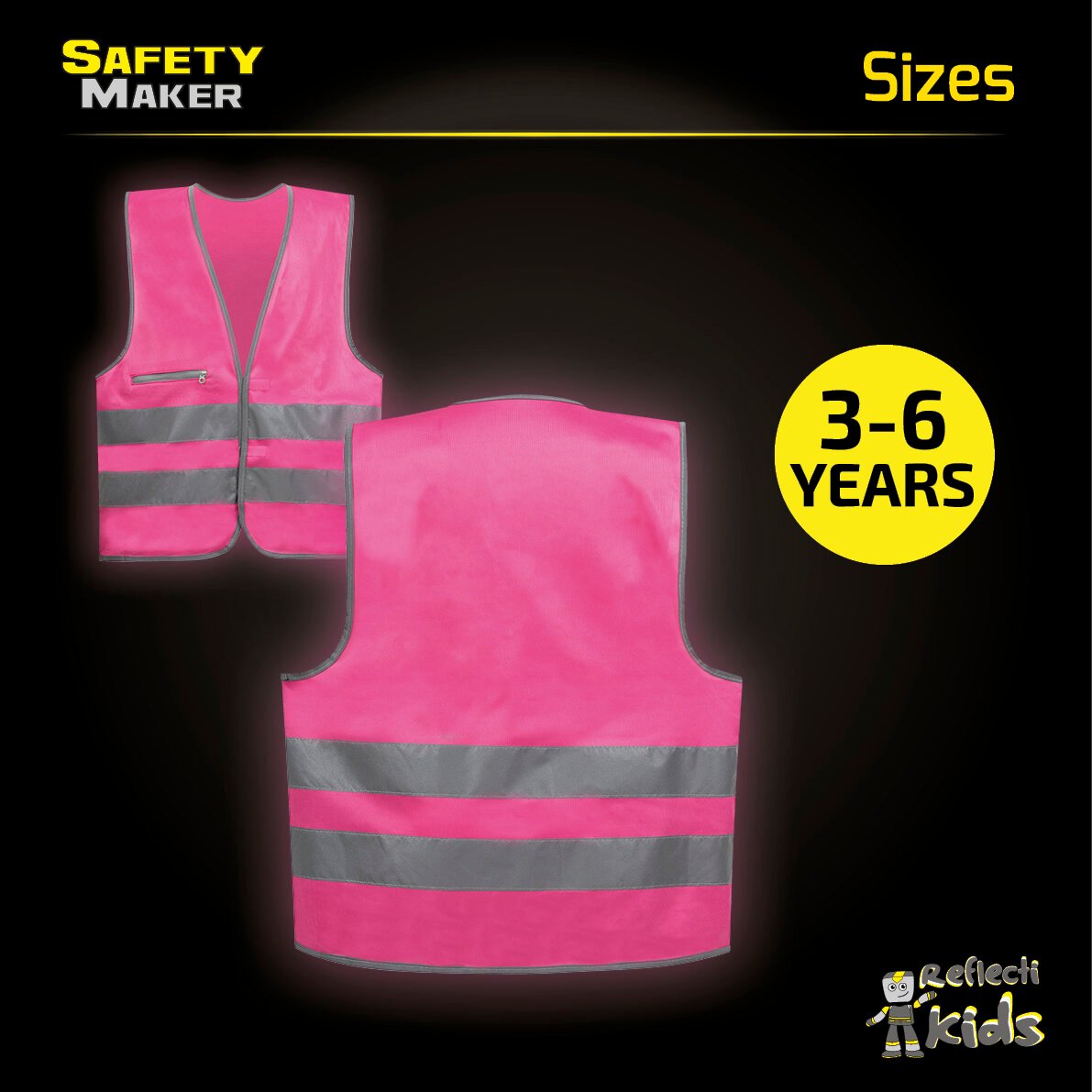 Safety vest 3-6 years pink