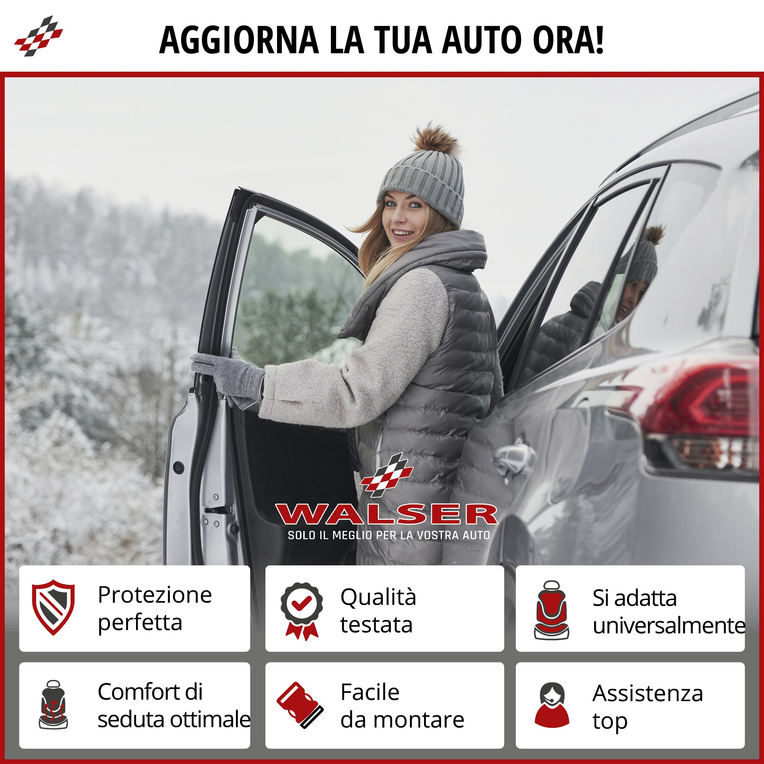 Premium coprisedile riscaldato , modello Caldo - schienale e superficie del sedile riscaldabili singolarmente, 2 livelli di riscaldamento selezionabili, riscaldamento del sedile dell'auto con presa a 12 volt