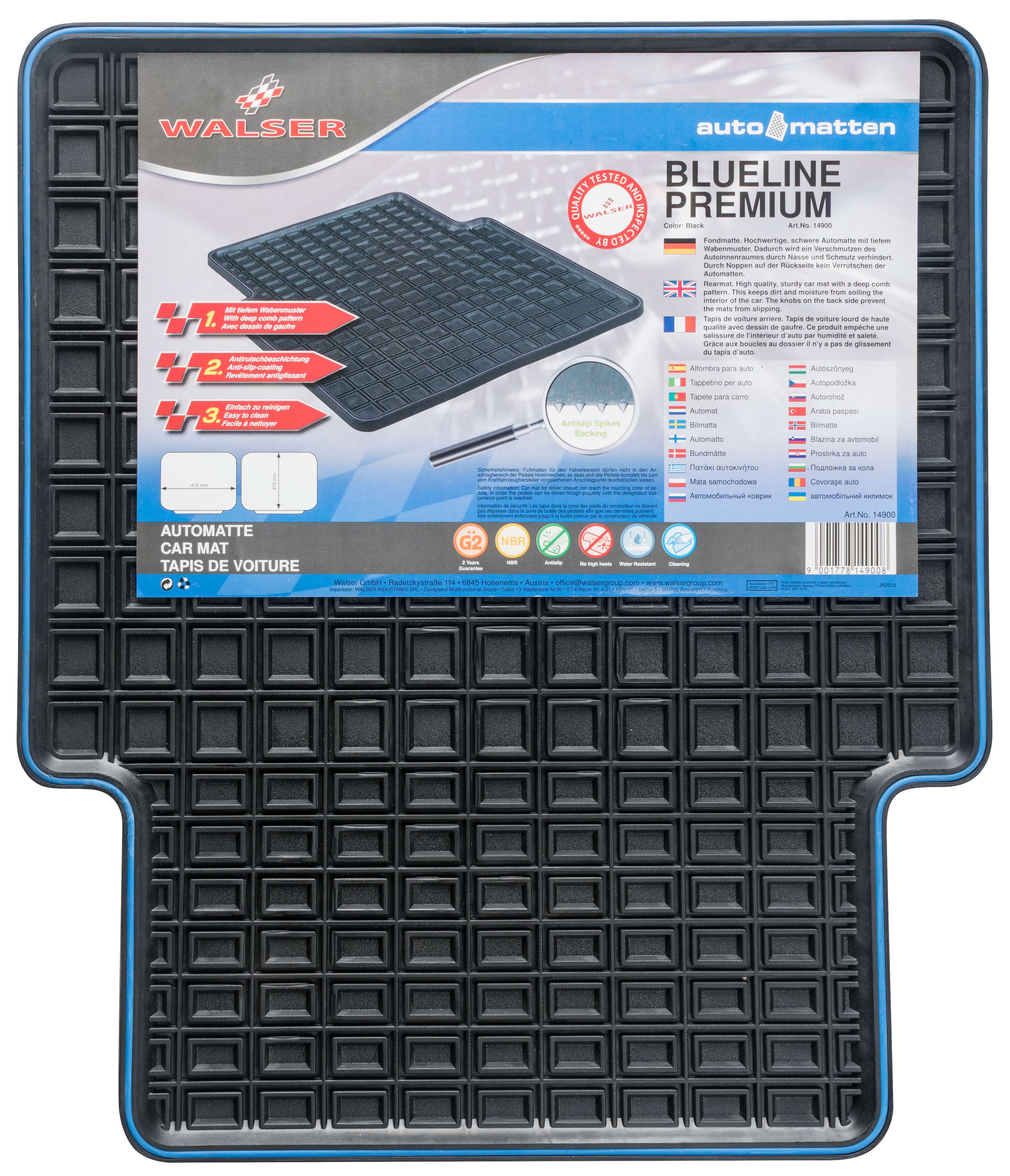 Rubber mats for Blueline Premium size R (back mat)