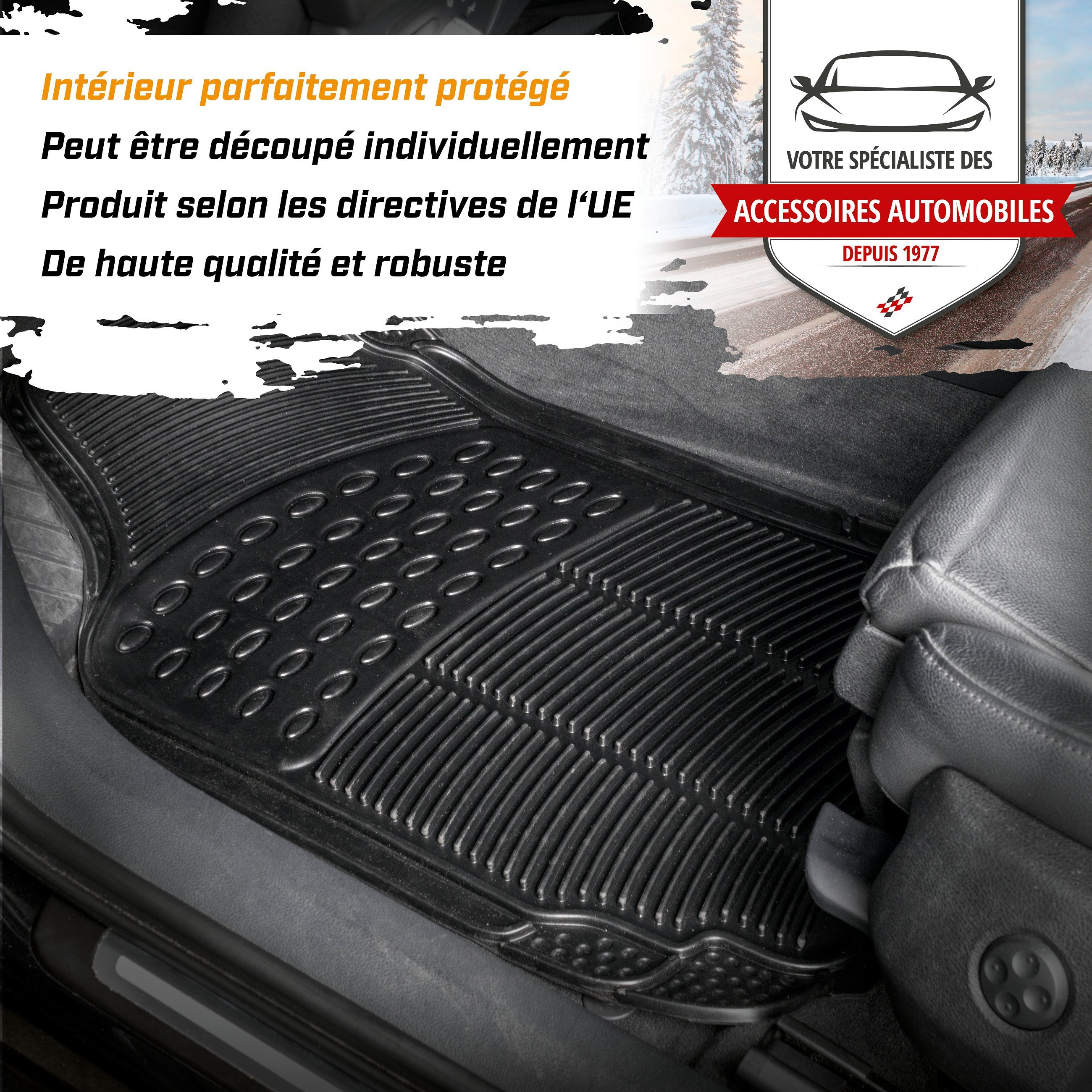 Tapis de caoutchouc Spartakus noir