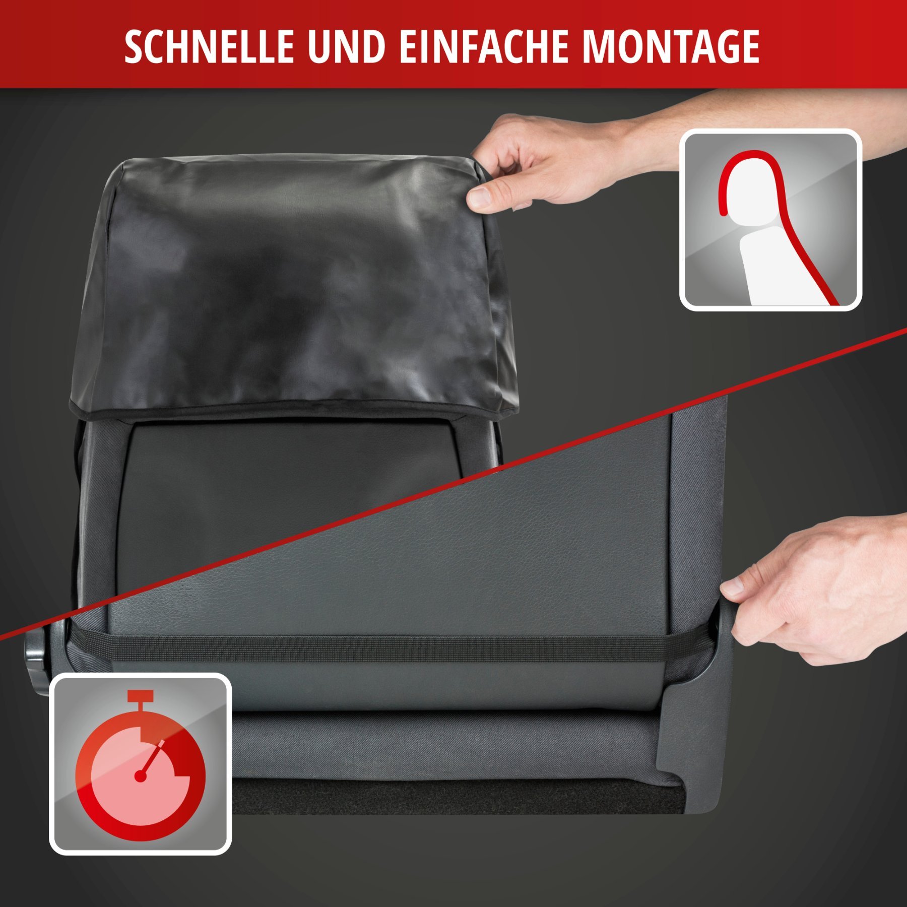 Auto-Sitzschoner Clean Tony, PKW-Schutzunterlage Vordersitz, Werkstatt-Schonbezug aus Kunstleder