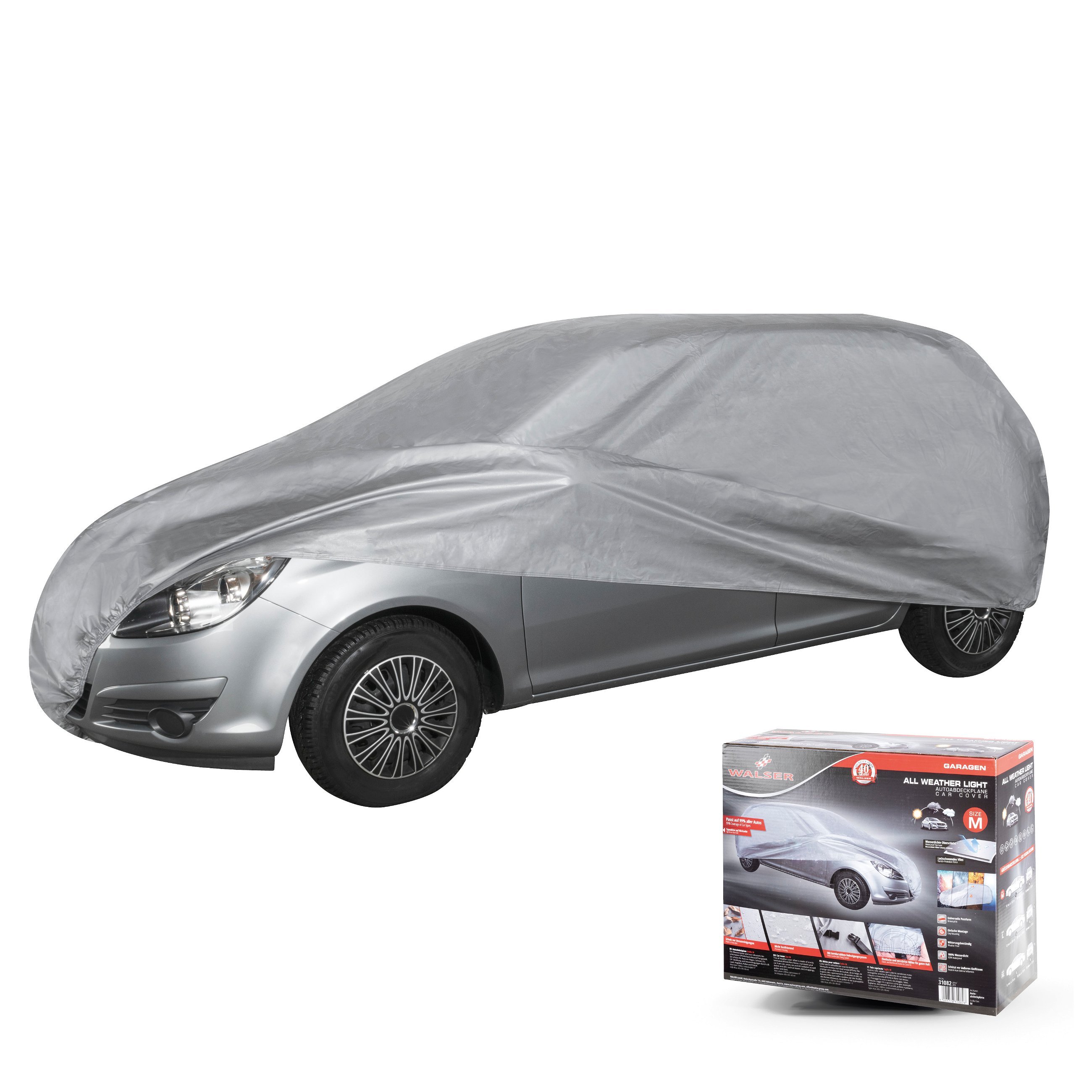 Car tarpaulin All Weather Light full garage size M light grey