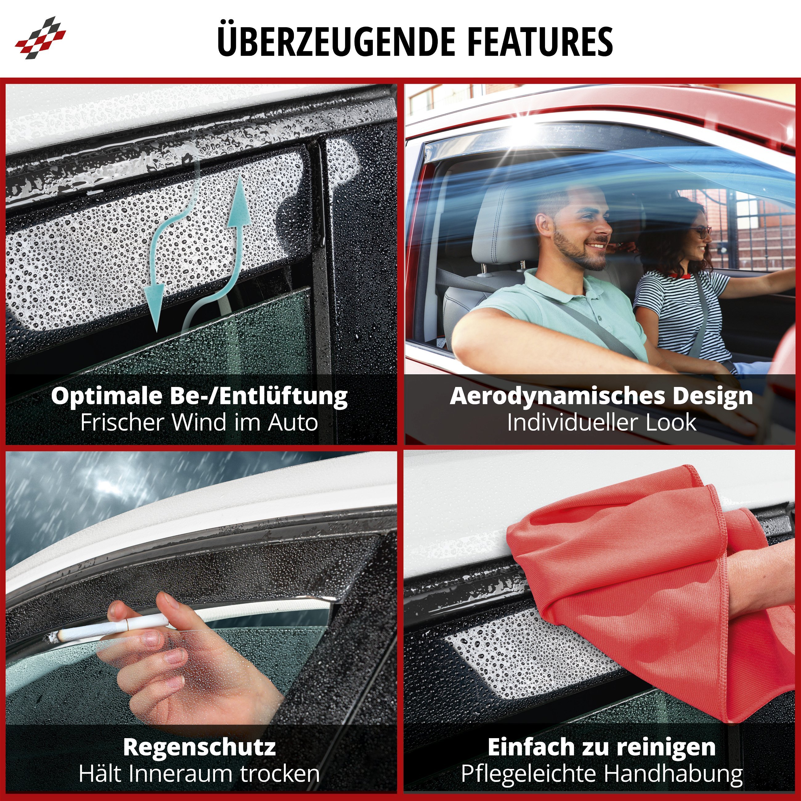 Windabweiser für Suzuki Jimny 07/2018-Heute, Passform Windabweiser Set für Fahrer- und Beifahrerseite, 2 Stück