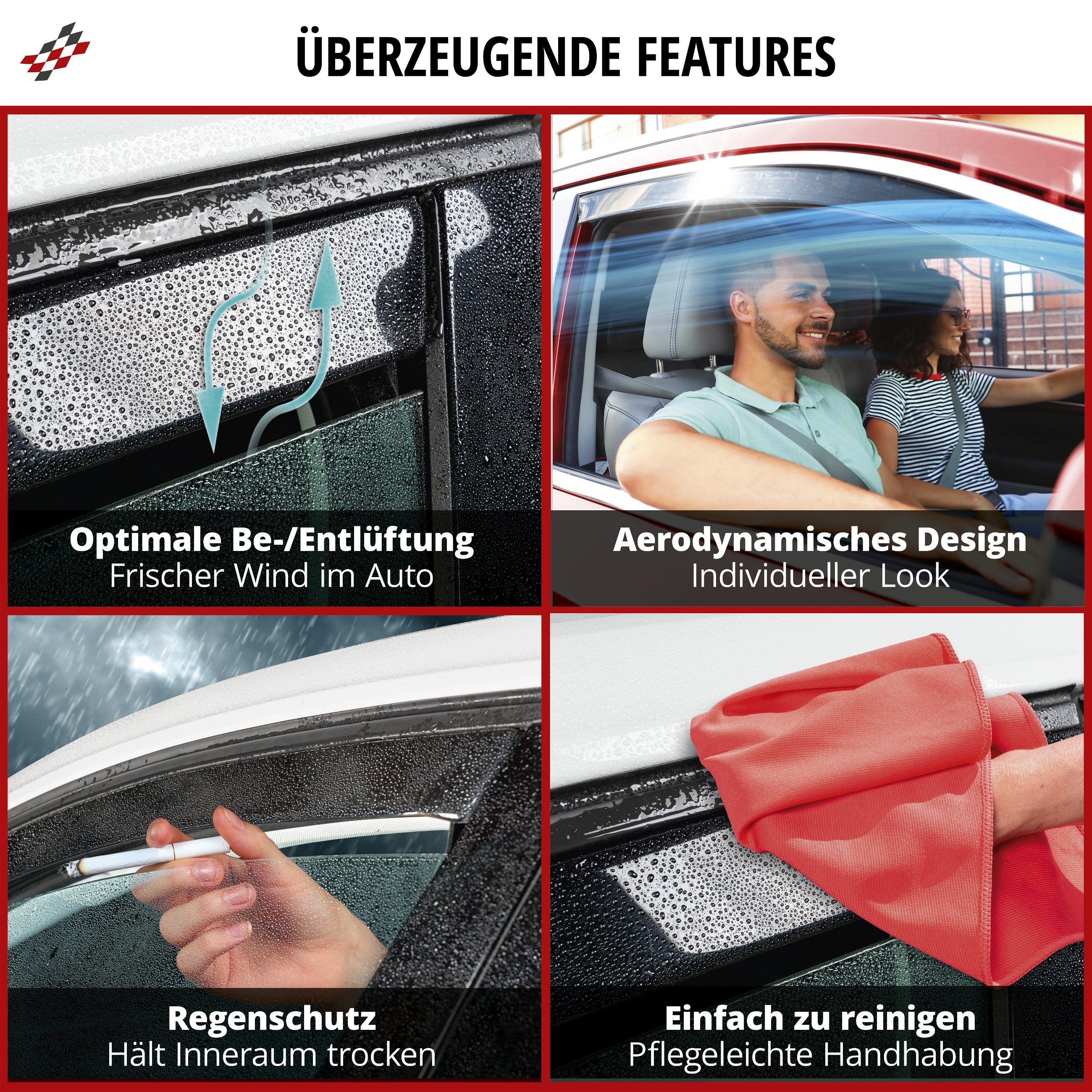 Windabweiser für VW Tiguan (AD1, AX1) 01/2016-Heute, Passform Windabweiser Set für Fahrer- und Beifahrerseite, 2 Stück