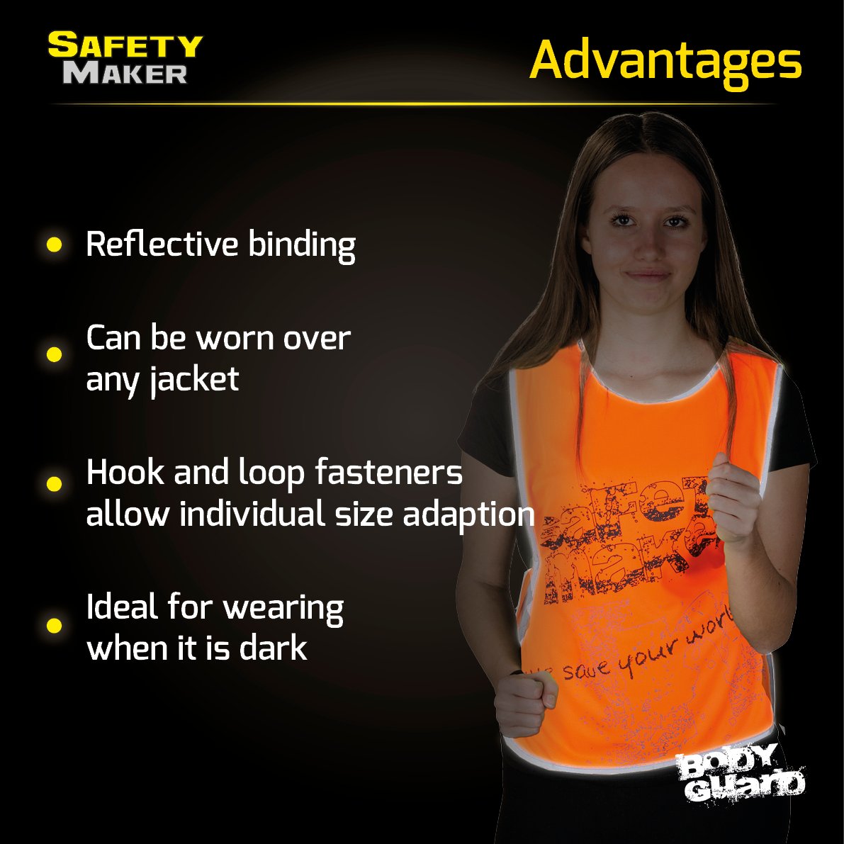 Leisure waistcoat with reflective design elements S-M orange