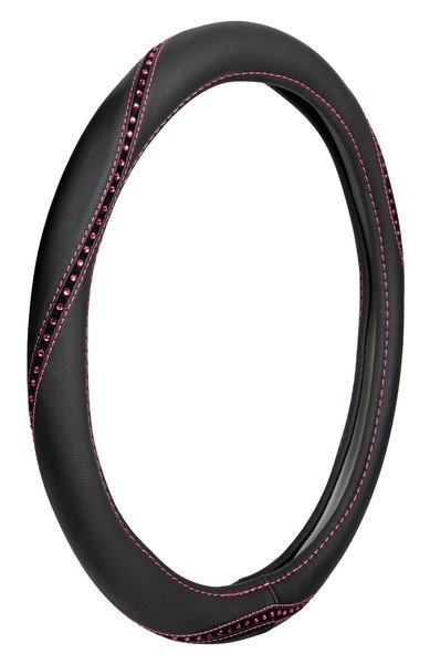 Lenkradbezug Merilyn mit pinken Glitzersteinen Gr. M 37-39 cm