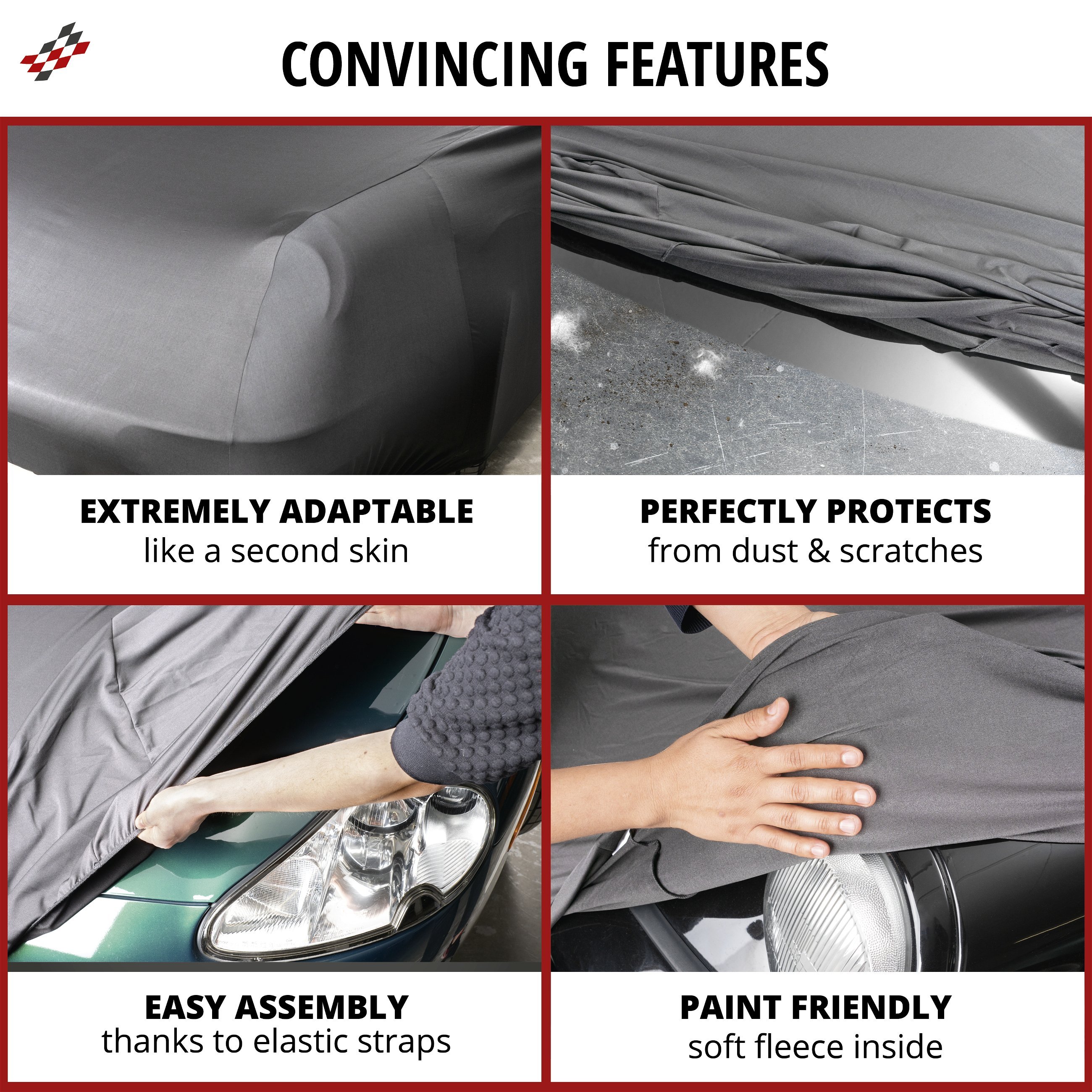 Car cover Indoor Stretch Plus size XL anthracite