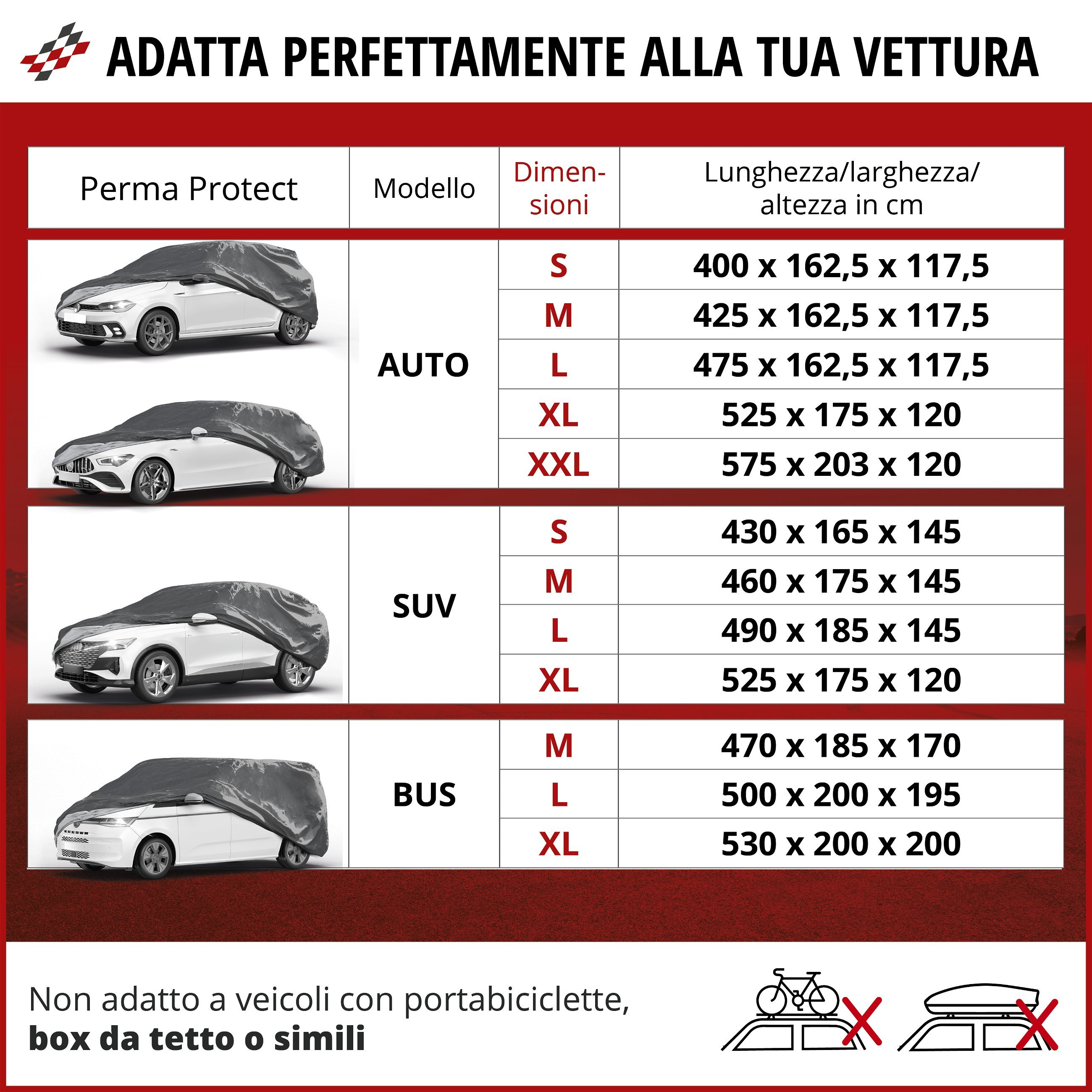 Telone per auto All Weather Basic, telone per autobus misura XL grigio