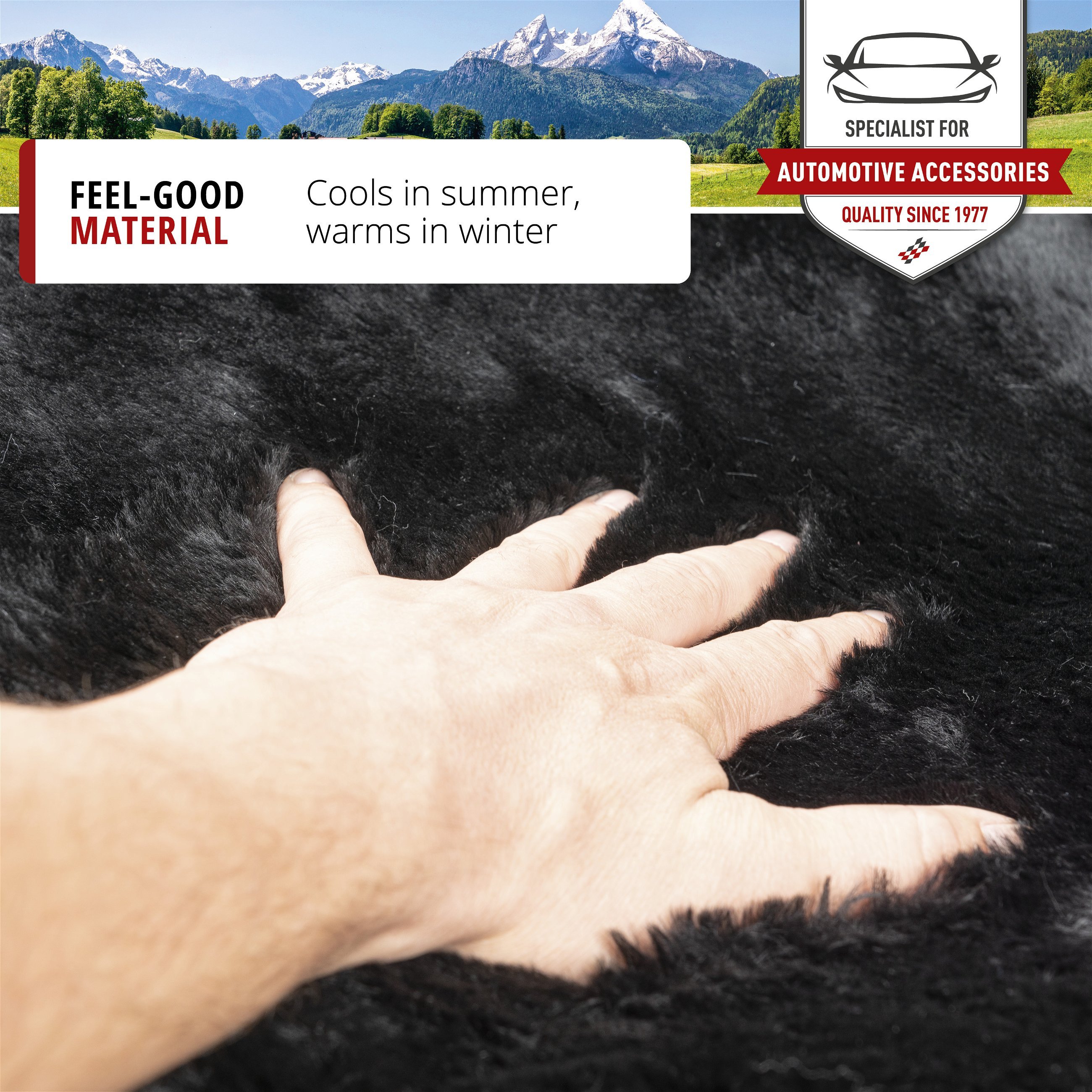 Car Seat Cover Maya lambskin black