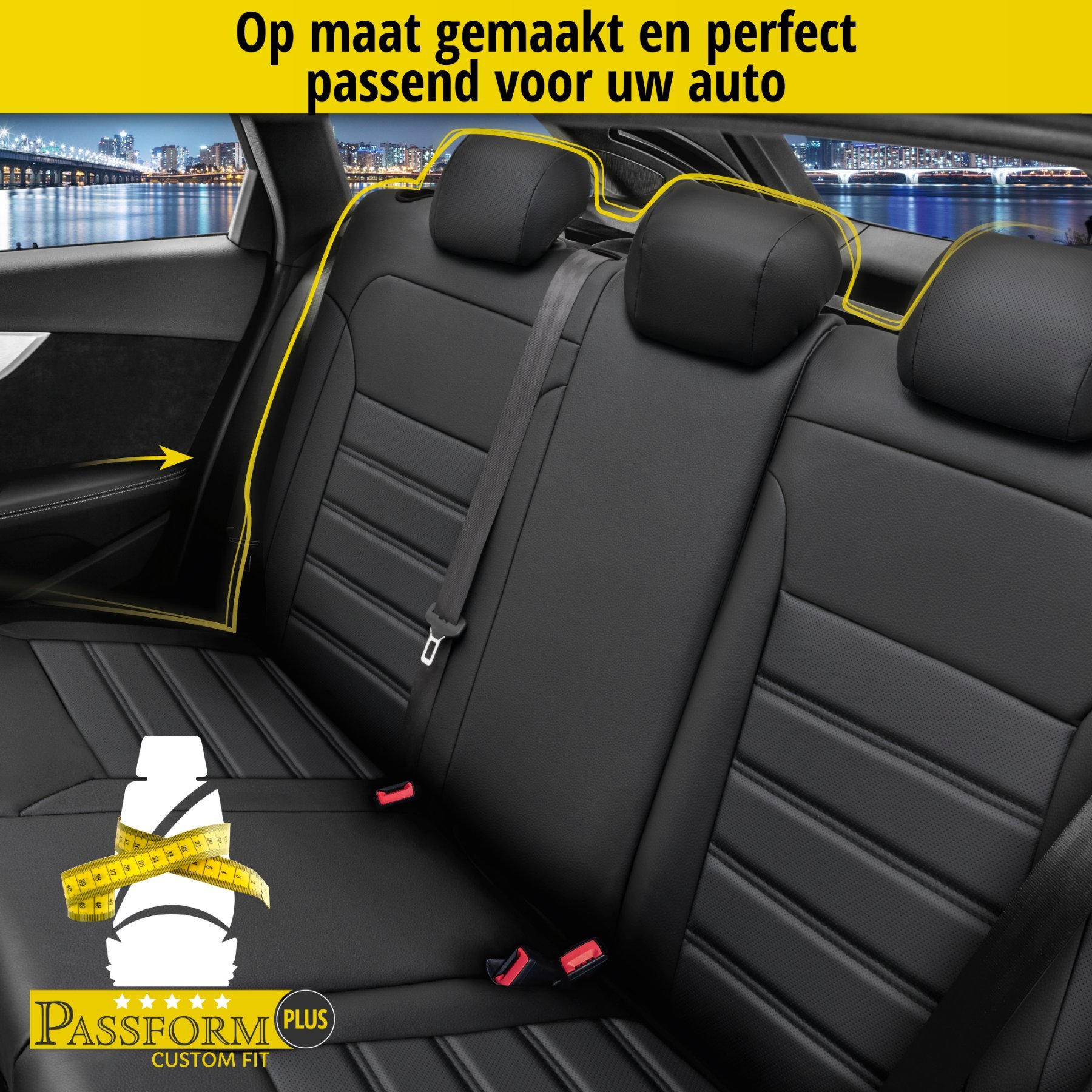 Auto stoelbekleding Robusto geschikt voor VW Passat Comfortline 08/2014-Vandaag, 1 bekleding achterbank voor standard zetels